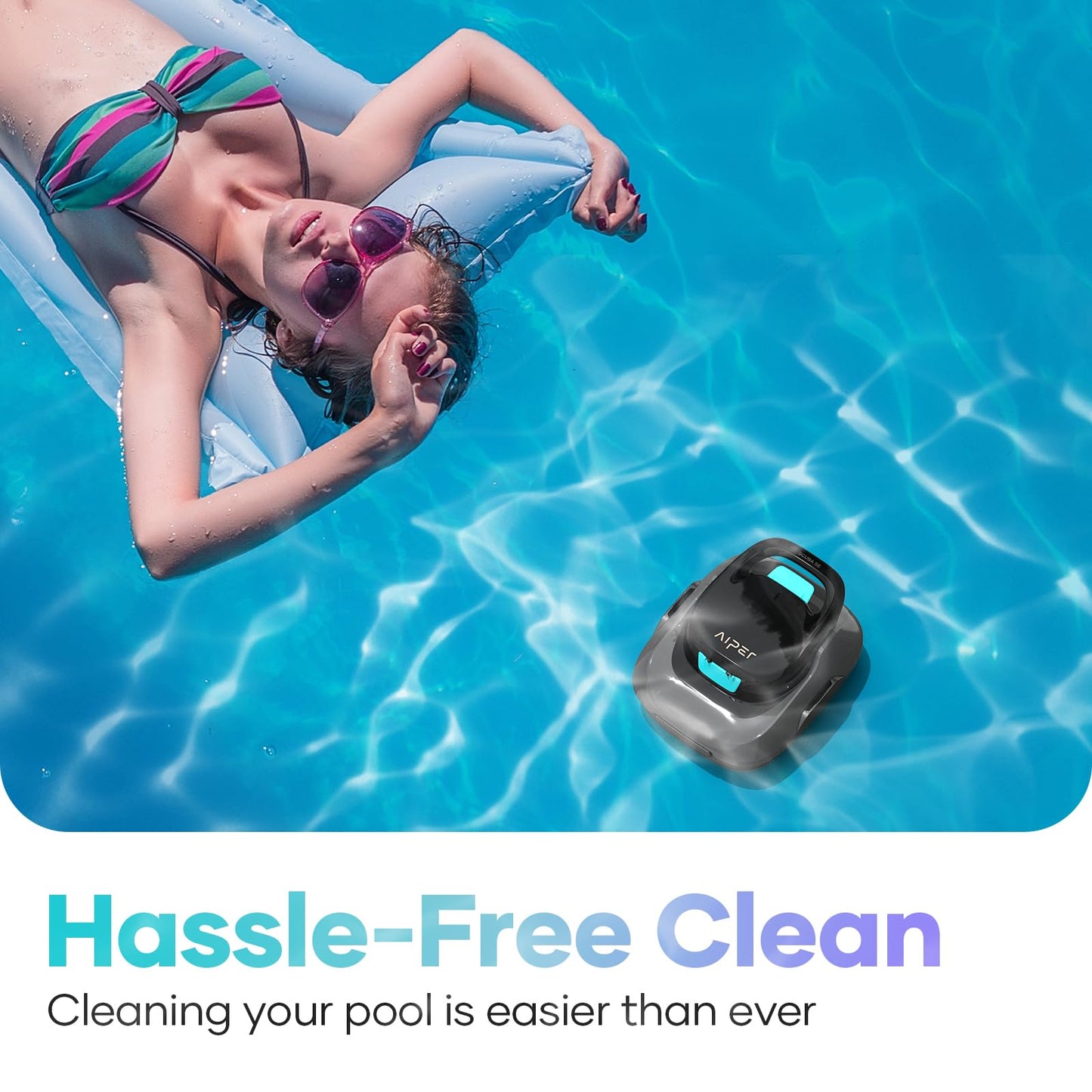 AIPER Scuba SE Robotic Pool Cleaner Vacuum, 90 Mins Battery Life, Automatic Cleaning with Self-Parking Capabilities, Ideal for Above Ground Pools up to 860 Sq.ft (40 Feet)