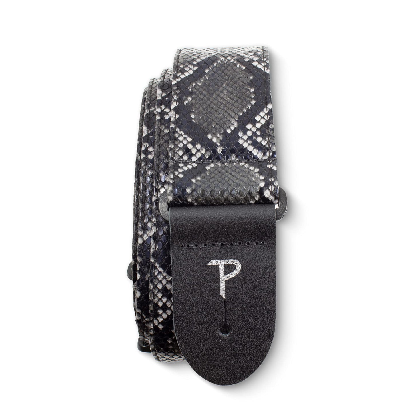 Perri’s Leathers Ltd. - Guitar Strap - Faux Snakeskin - Black - Adjustable - For Acoustic/Bass/Electric Guitars - Made in Canada (VGS-7555)