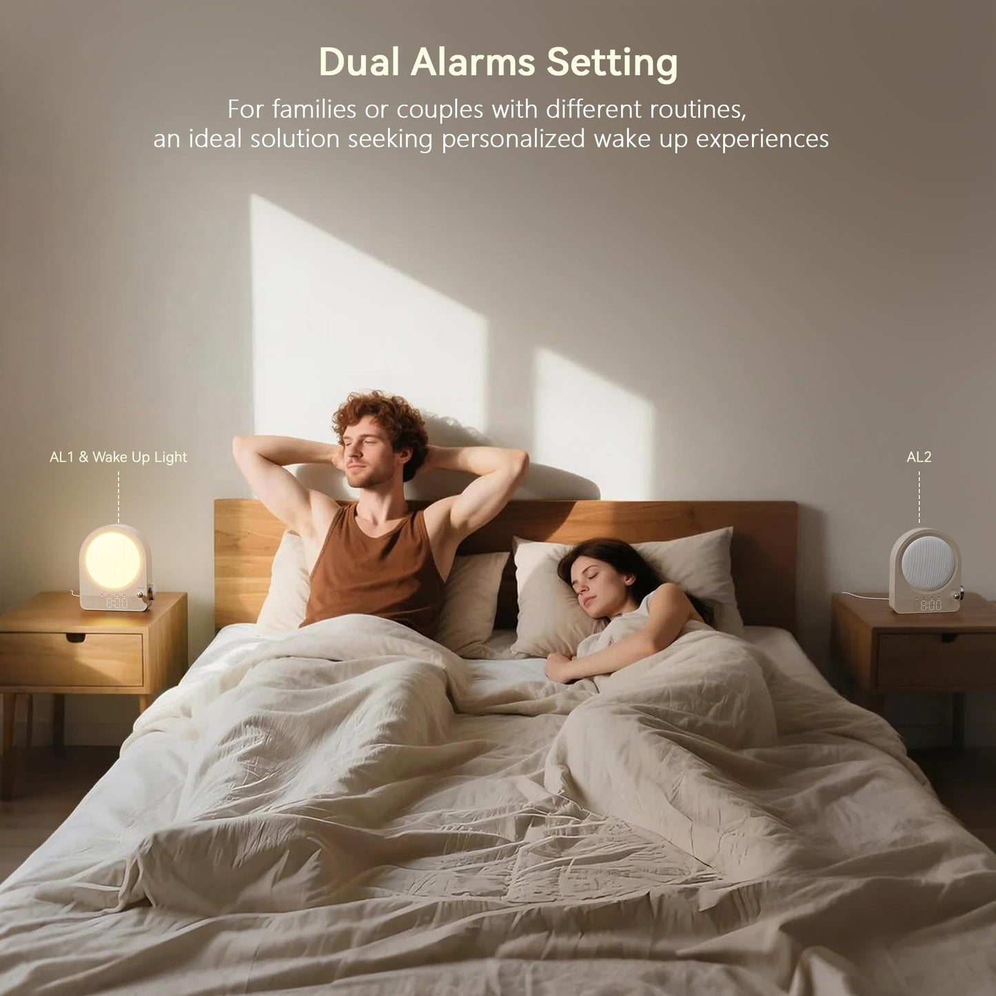 Blonbar Sunrise Alarm Clock, Wake Up Light, White Noise Machine with 9 RGB Aurora & Meteor Night Light, 10 Soothing Sounds, Touch Control Stepless Dimmable Bedside Lamp for Kids, Bedrooms