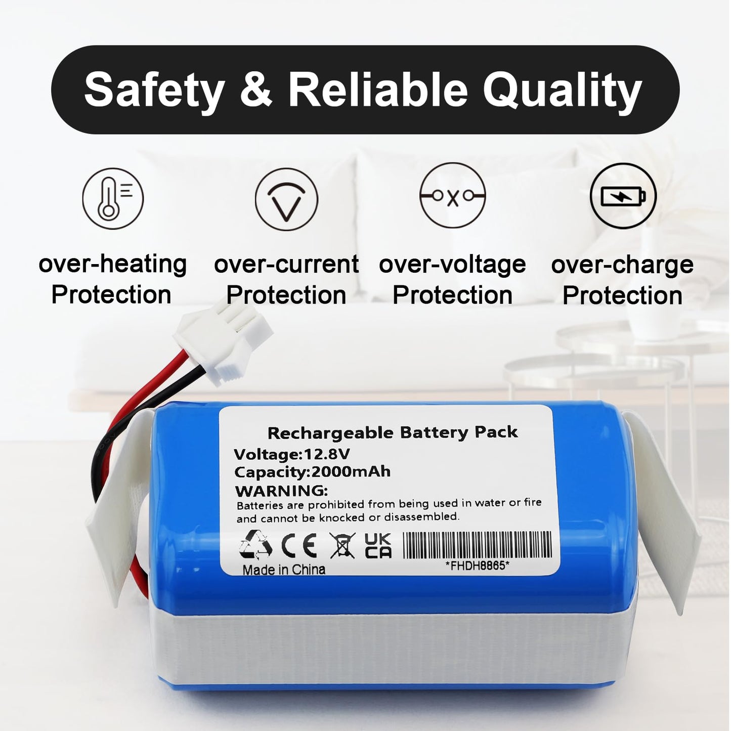 TIIANTE 2000mAh 12.8V Replacement Battery Compatible with Lefant M210 M210B M210P M213 M213S M320 OKP Life K2 Robot Vacuum Cleaner Battery (Not 14.4V)