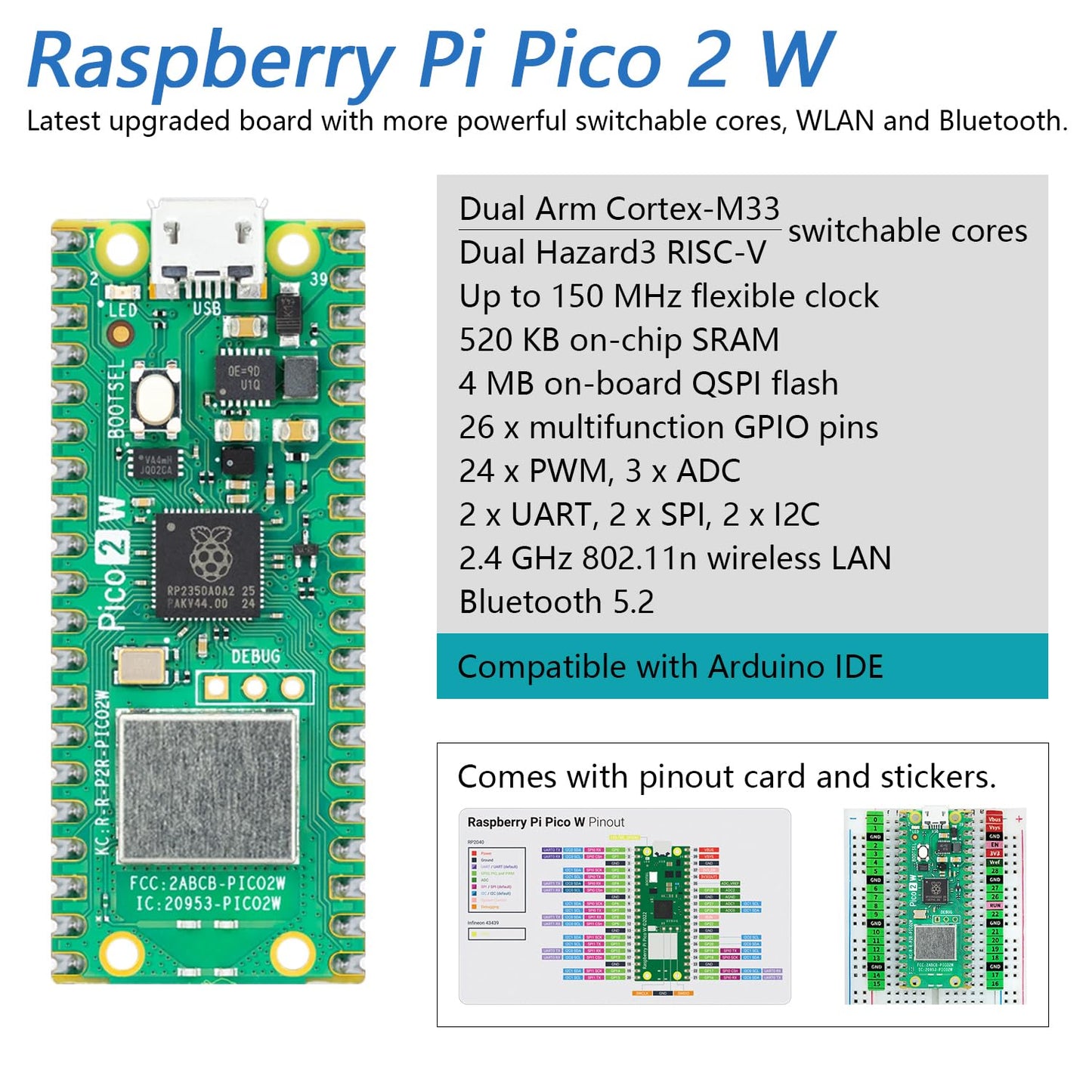Freenove Ultimate Starter Kit for Raspberry Pi Pico 2 W (Included), Dual Arm Cortex-M33 and Dual Hazard3 RISC-V Microcontroller, 767-Page Detailed Tutorial, 224 Items, 119 Projects, Python C Java Code