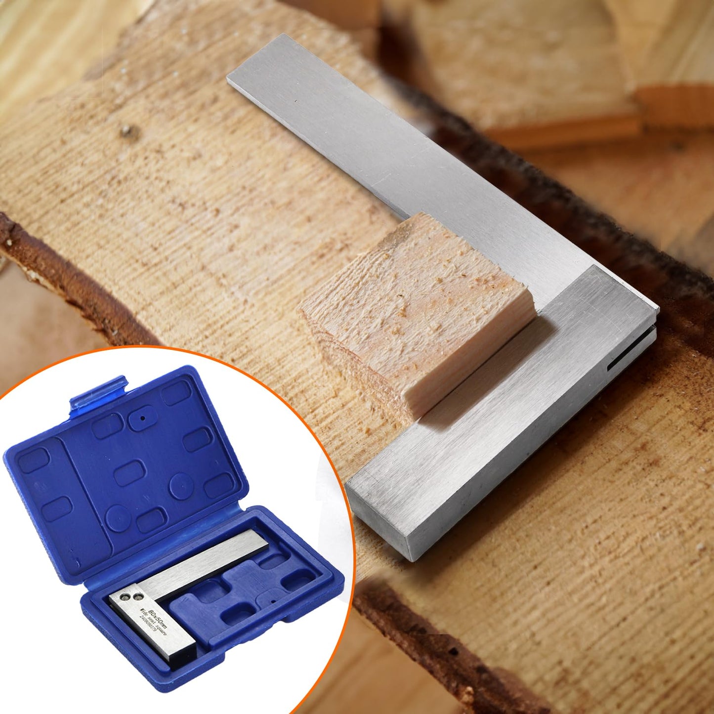 Suwimut Machinist Square Set 2, 3, 4, 6 Inch, Mechanical Engineer Hardened Steel High Precision Squares, 90 Degree Wide Base Square Tool L-Type Right Angle Ruler Tool for Woodworking
