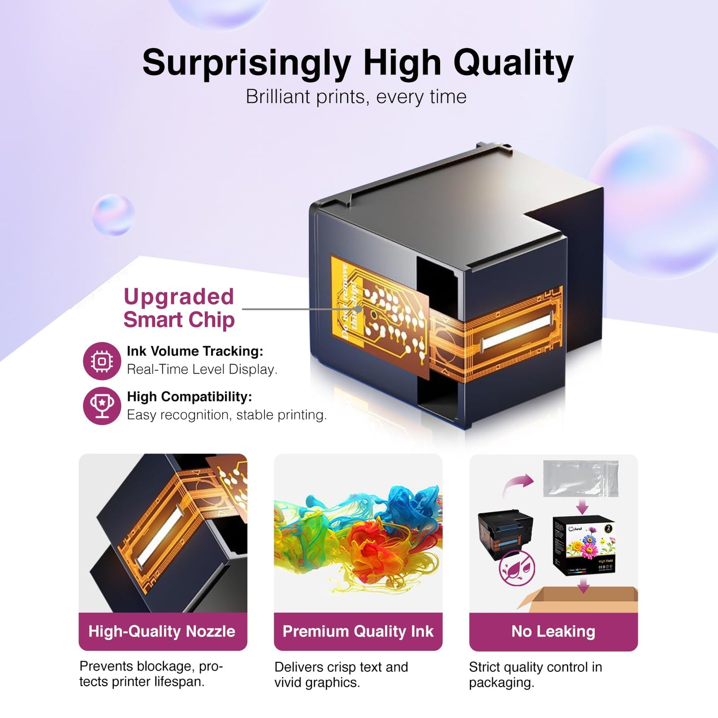 Cyloral 63XL Ink Cartridge Black for HP 63 Black Ink Cartridge for Officejet 4650 3830 5255 5258 4655 Envy 4512 4520 4516 Deskjet 1112 3630 for HP 63XL Ink Cartridges Replacement