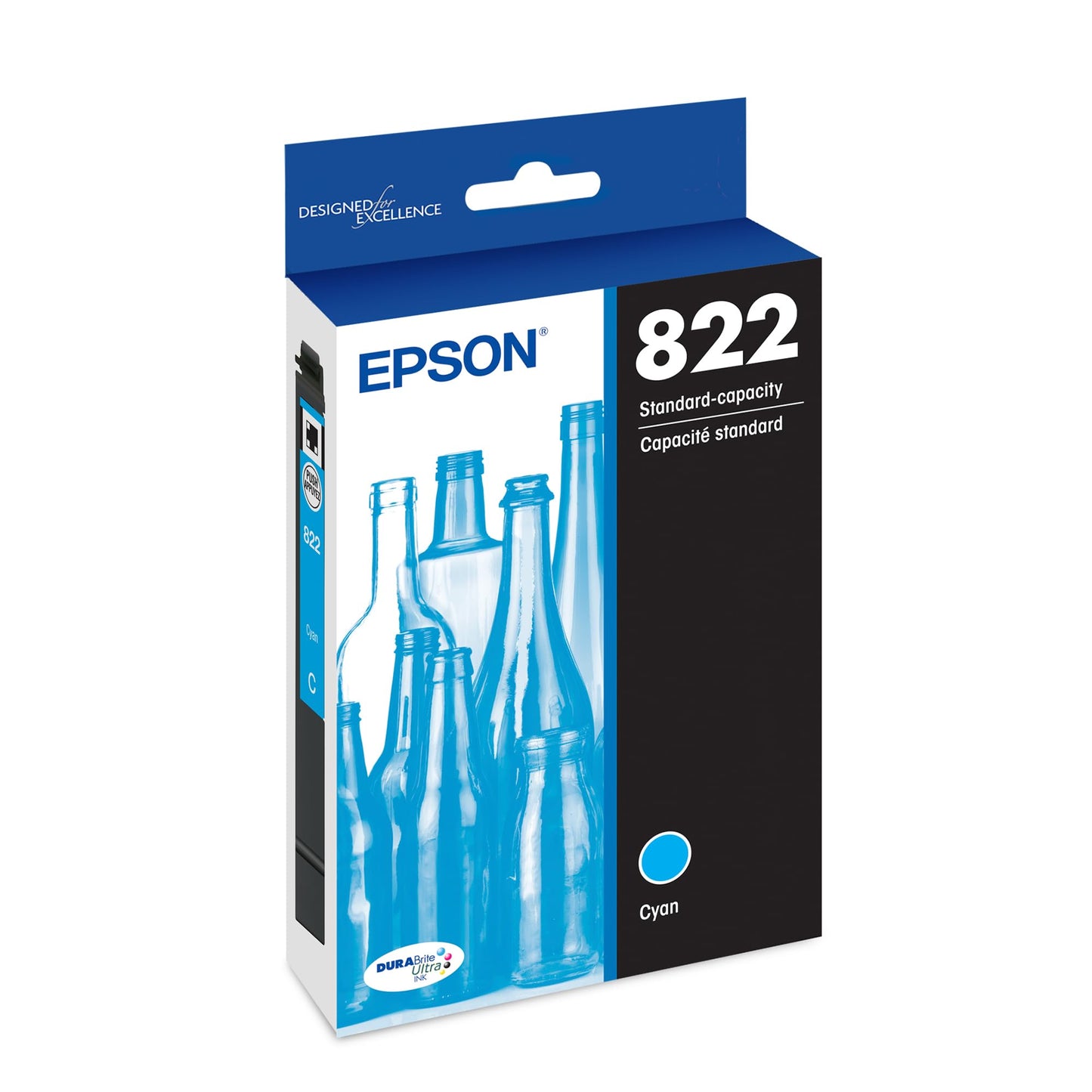 EPSON 822 DURABrite Ultra Ink Standard Capacity Black Cartridge (T822120-S) Works with Workforce Pro WF-3820,3823, 4820, 4830, 4833, 4834