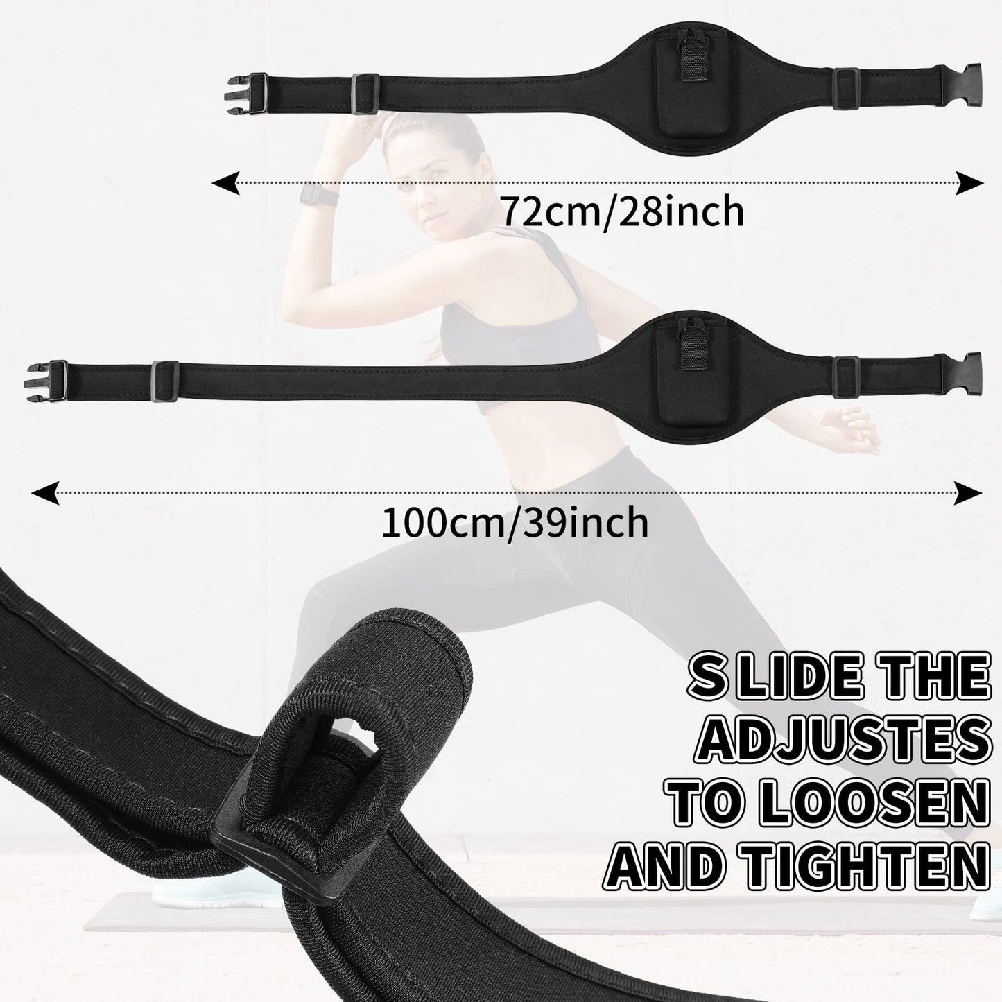 Weewooday 3 Packs Mic Belt for Fitness Instructor Microphone Belt Holder Waistband Bag Case for Theatre, Speaker (Black)