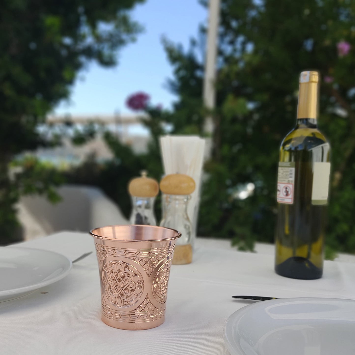 DEDE Copper - CC Series (15 oz) - Handcrafted Super Heavy Weight Drinking Cups or Serving Cold Beverages and Cocktail Mugs, Handmade Unlined Uncoated Pure Solid Copper Tumblers (Engraved)