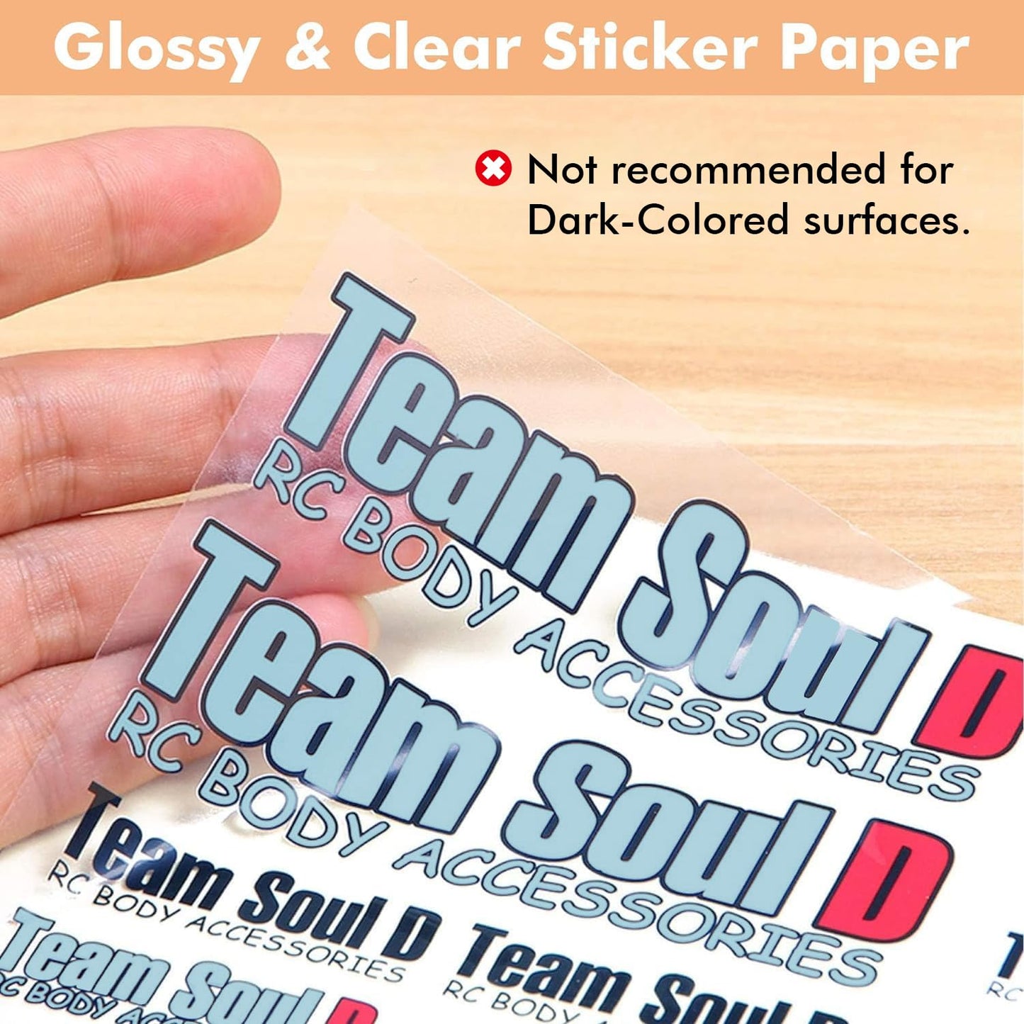 A-SUB Clear Sticker Paper for Inkjet Printers, Waterproof Translucent Printable Vinyl Sticker Paper - 50 Sheets 8.5x11 Inch Glossy Clear Label Paper for Custom Decals
