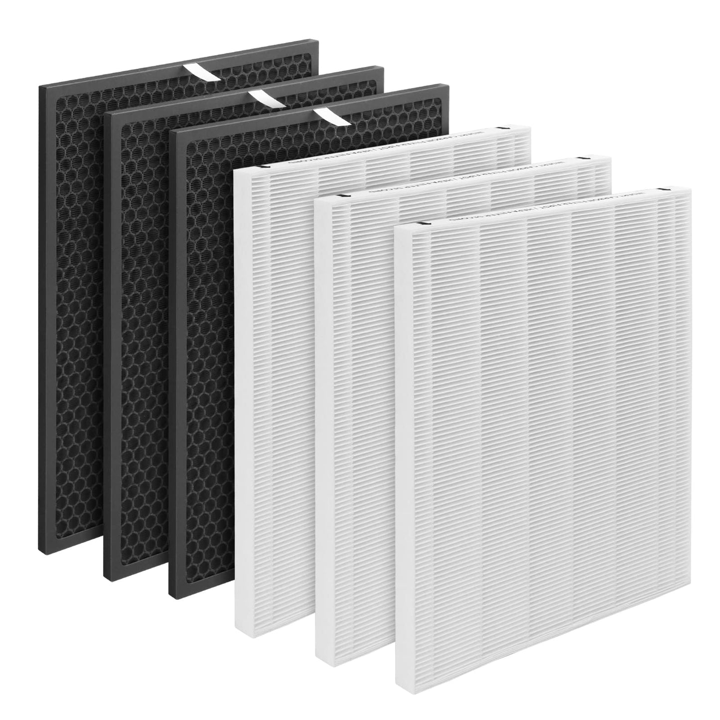 CPGSY 116130 Replacement Air Filter 3 Packs Compatible with Winix 5500-2 , AM80 Purifier, 3 H13 HEPA Filters or plus 3 Activated Carbon Filters, Part #116130 (White, 3HEPA+3ACTIVATED CARBON)