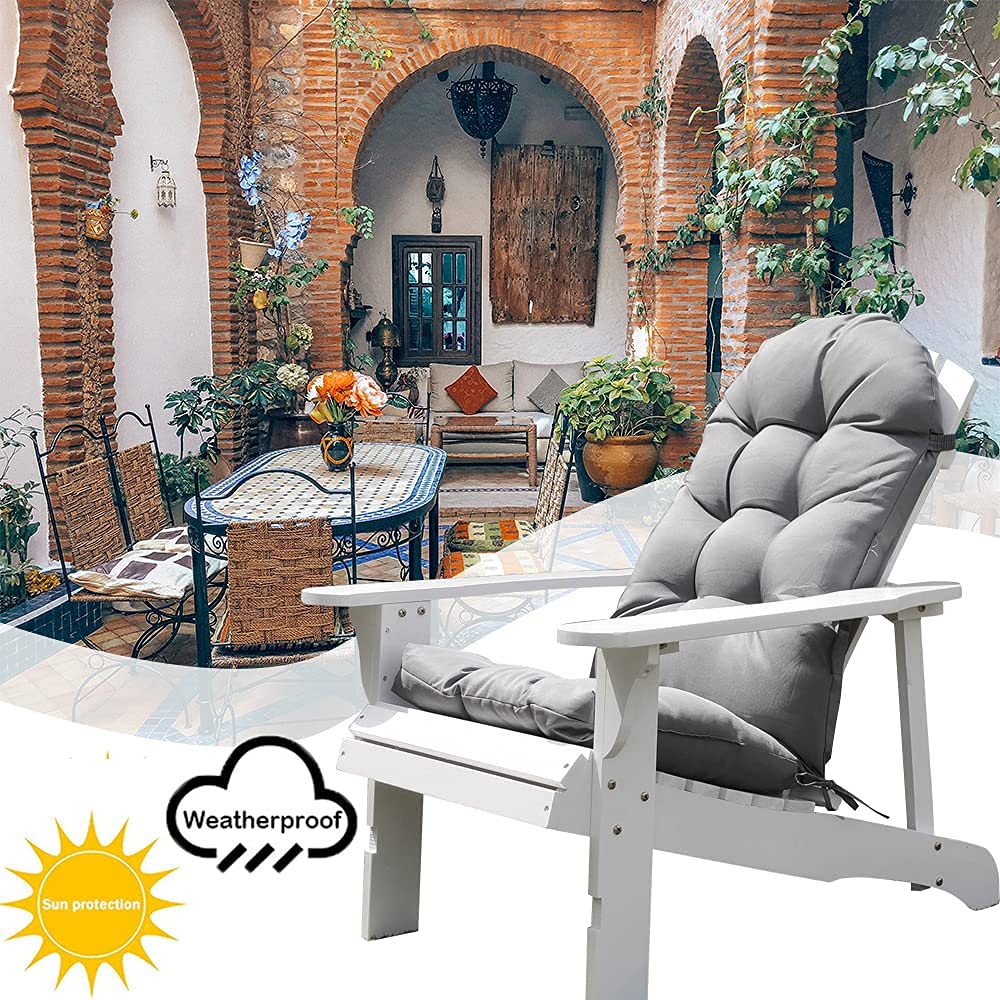 Adirondack Chair Cushion,Thickened Patio Chair Pad for Indoor and Outdoor, Water Proof and Fade-Resistant High Back Rocking Chair Cushion for Indoor and Outdoor,43.3 X 19.7 Inch (Light Gray)