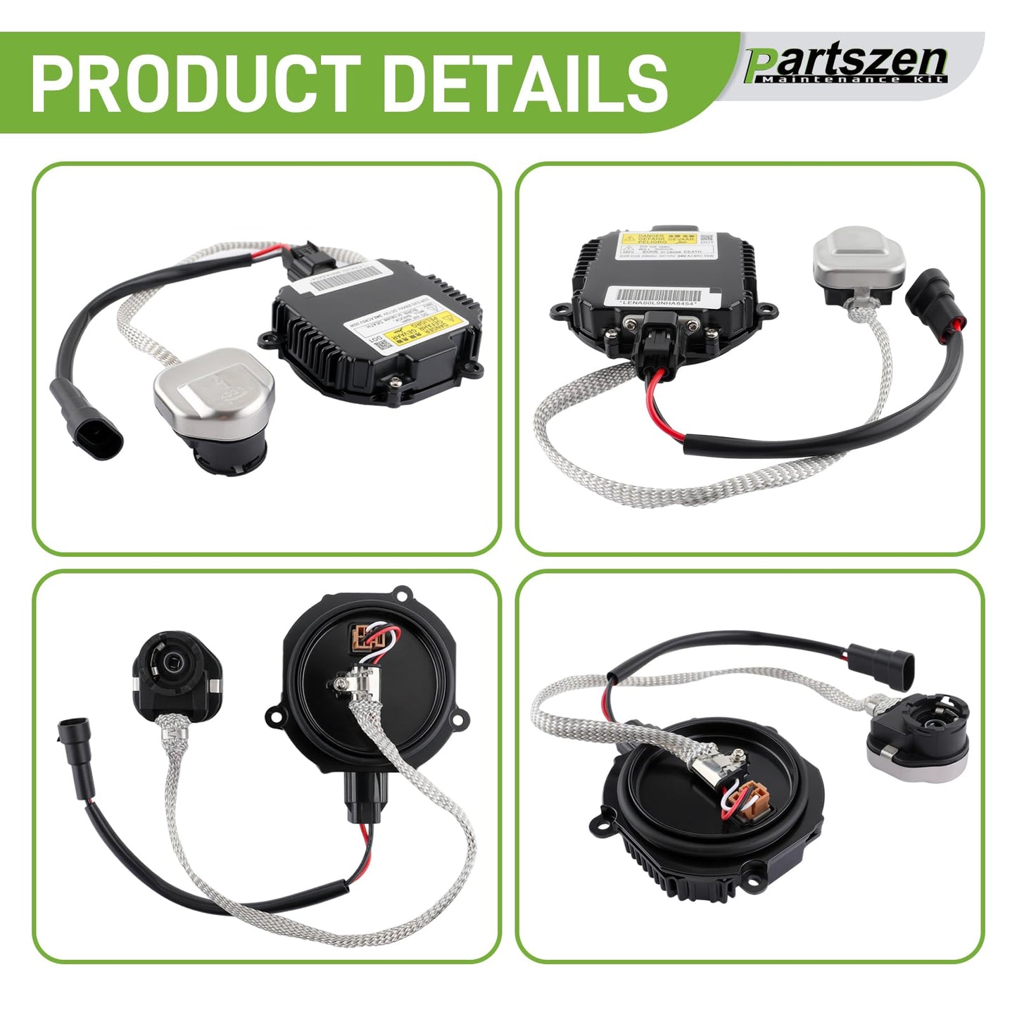 partszen 28474-8991A Xenon HID Ballast Headlight Control Unit for Infiniti G35 G37 FX35 QX56 Nissan Altima Maxima Murano 350Z 370Z GTR Replace 28474-89904 nzmns111lbna with Igniter D2S Bulb