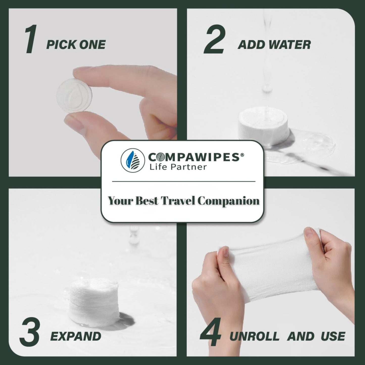 UNKENBO® 500 PCS Compressed Towel Tablets Disposable Towels For Travel, Compressed Hiking Toilet Paper, Compact Camping Towel, Coin Tissue for Travel, Hiking, Beauty