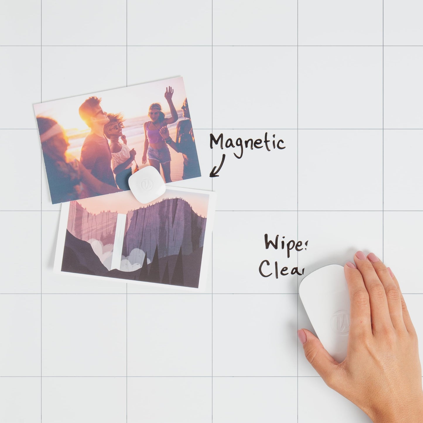 U Brands Magnetic Dry Erase Calendar Board, 30"x20", White Wood Style Frame, Includes Magnets