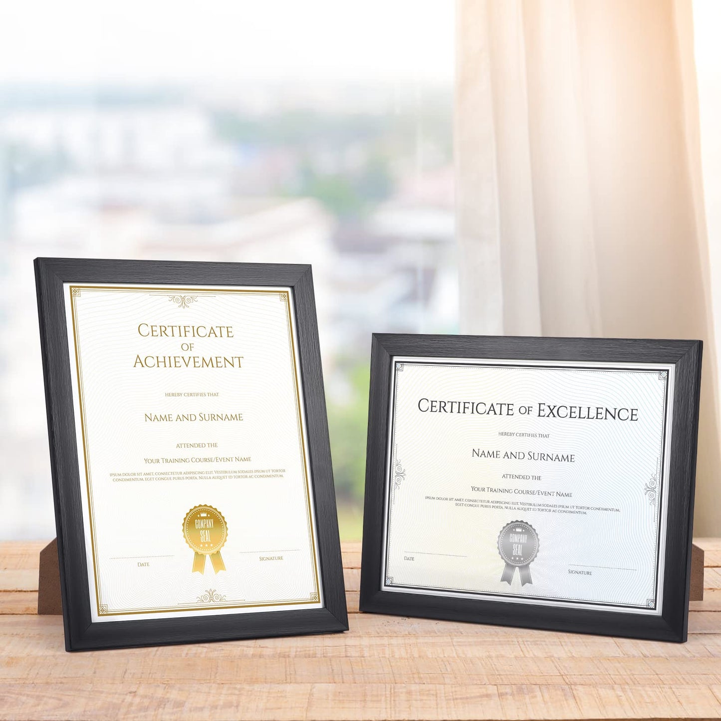 Giftgarden Black 8.5x11 Picture Frame Set of 12, Multi 8.5 x 11 Frames Bulk for Award Certificate Document Diploma, Wall or Tabletop Display