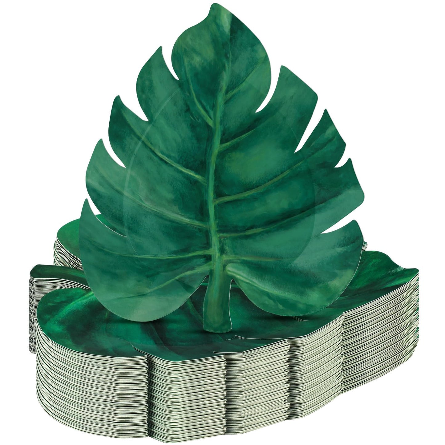 Zonon 50 Pcs Turtle Leaf Paper Plates Hawaiian Luau Party Disposable Plates Jungle Palm Leaf Supplies Birthday Decoration for Holiday Summer Food Snack Appetizer Lunch Dinner Dessert Tray Tableware