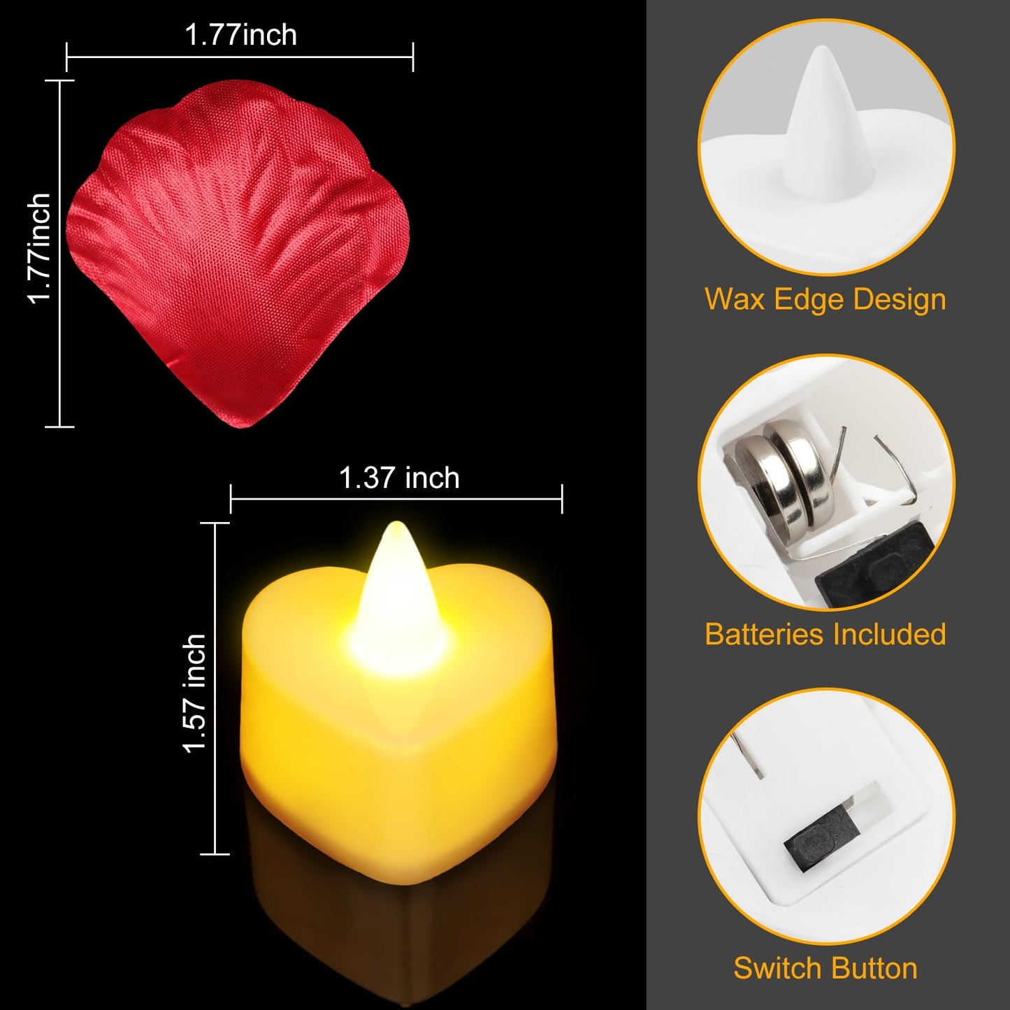 2031 Pcs Marry Me Light Up Letters Proposal Decorations, Marry Me Sign with 24 Pcs Heart Flameless Candles 2000 Pcs Rose Petals for Valentine's Day Wedding Proposal Romantic Night Decor