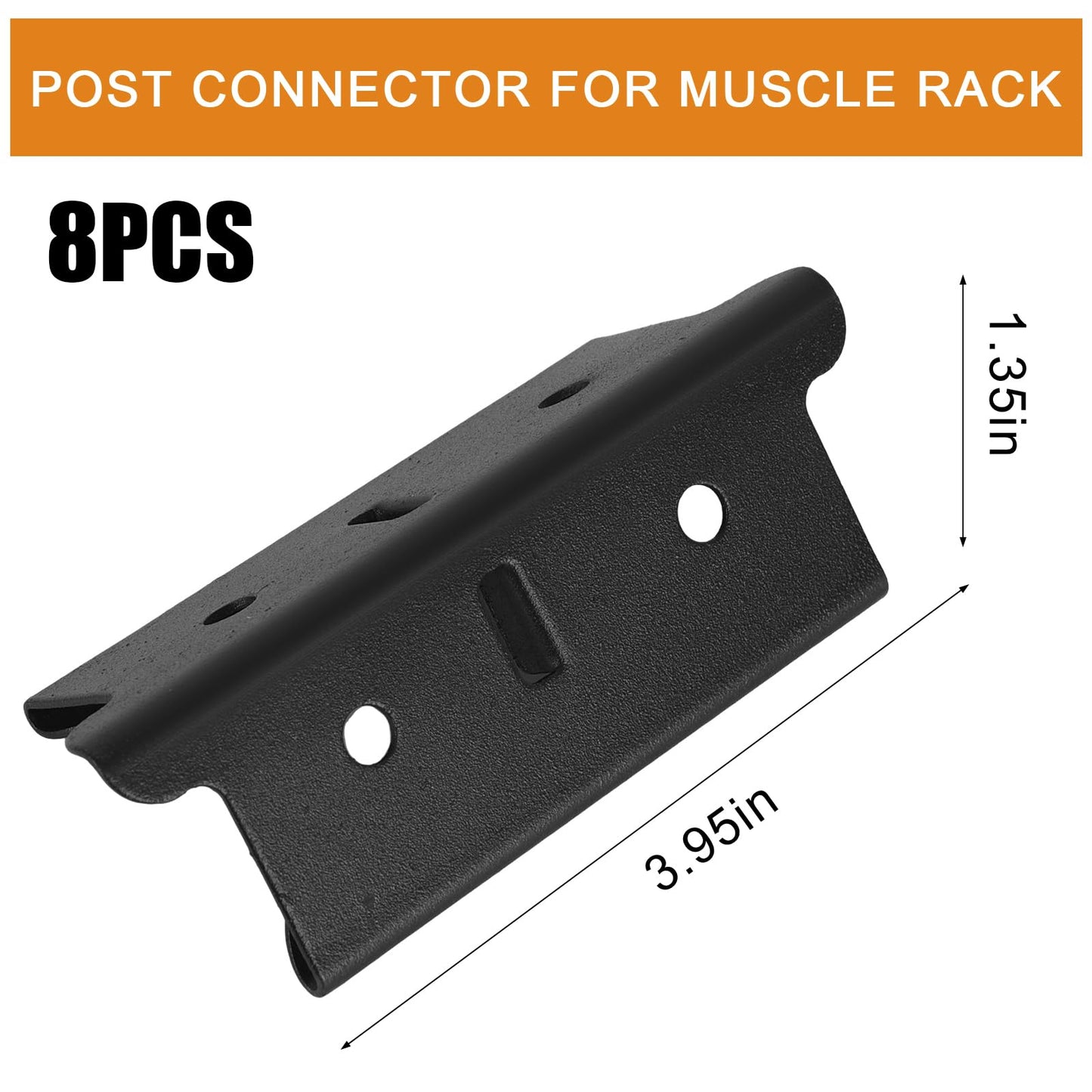 8 Pcs 1.25 In Post Coupling Compatible With Muscle Rack, Post Coupler, Post Connector For Muscle Rack Width is Less Than or Equal To 1.25 Inches, 3.95 x 1.35 x 1.35 In