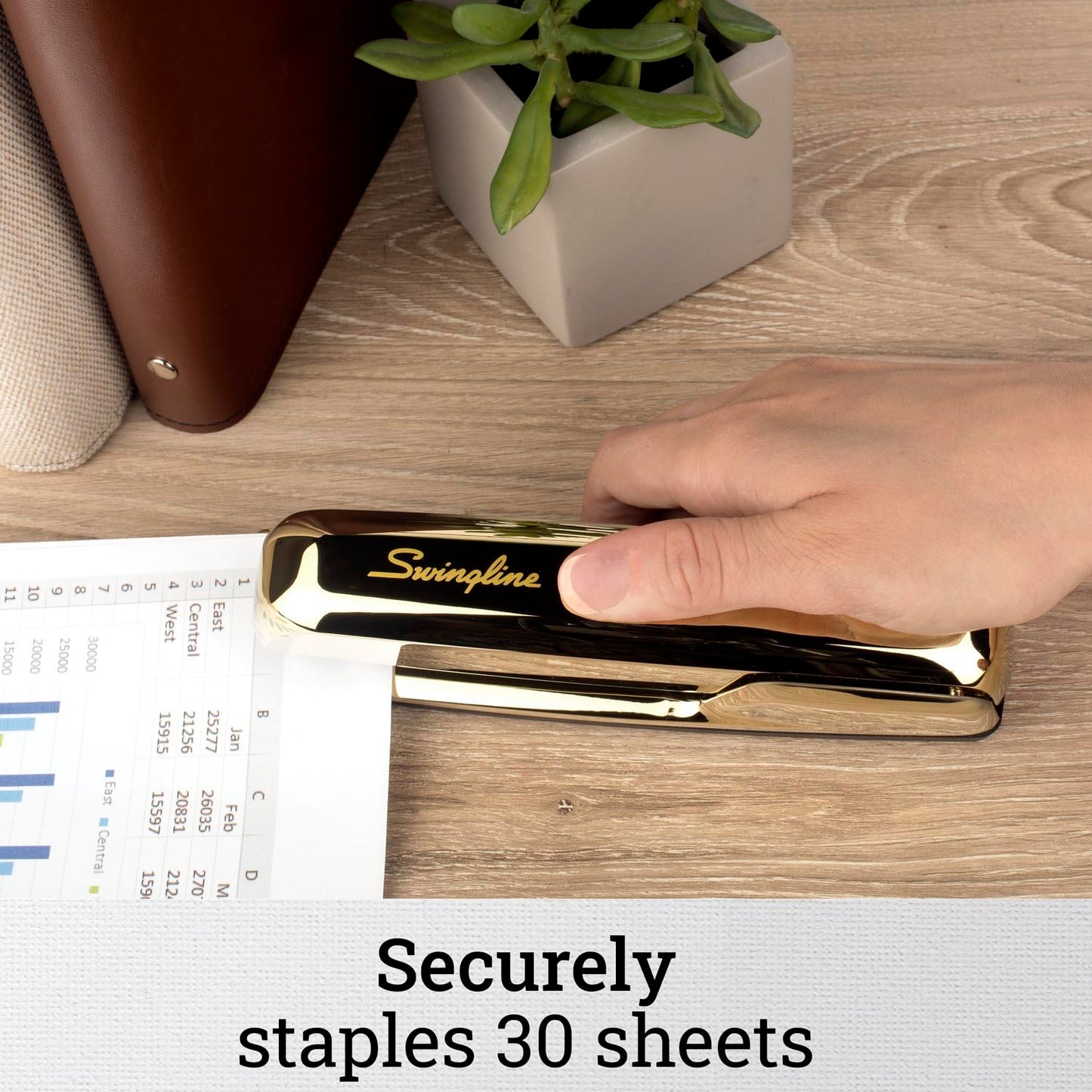 Swingline Stapler, 747, Manual, 25 Sheets Capacity, Business, Desktop, Gold Metallic (S7074721AZ)
