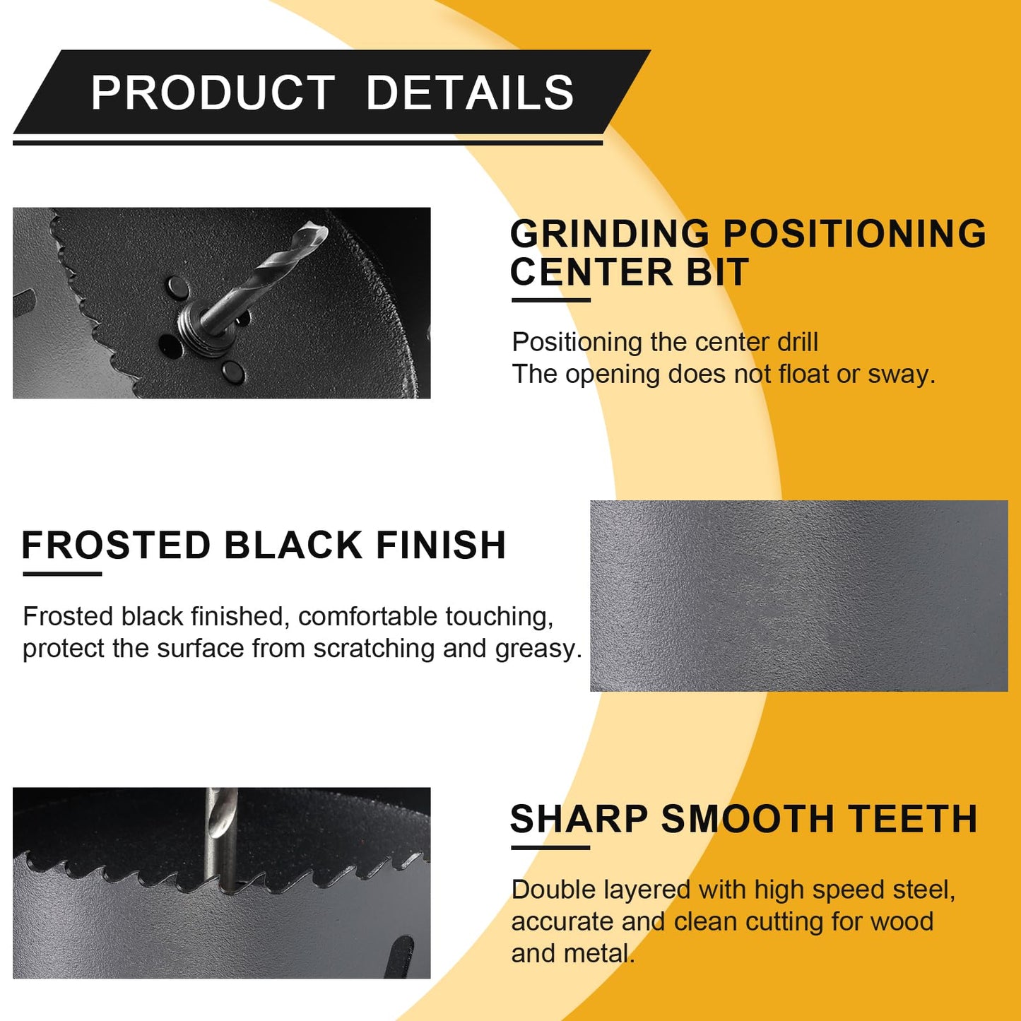 8 inch Hole Saw Drill Bit for Metal and Wood, M42 Bi-Metal Hole Cutter with 1.5” Cutting Depth for Plywood, Fiberglass, Acrylic, Drywall and Sheet Steel
