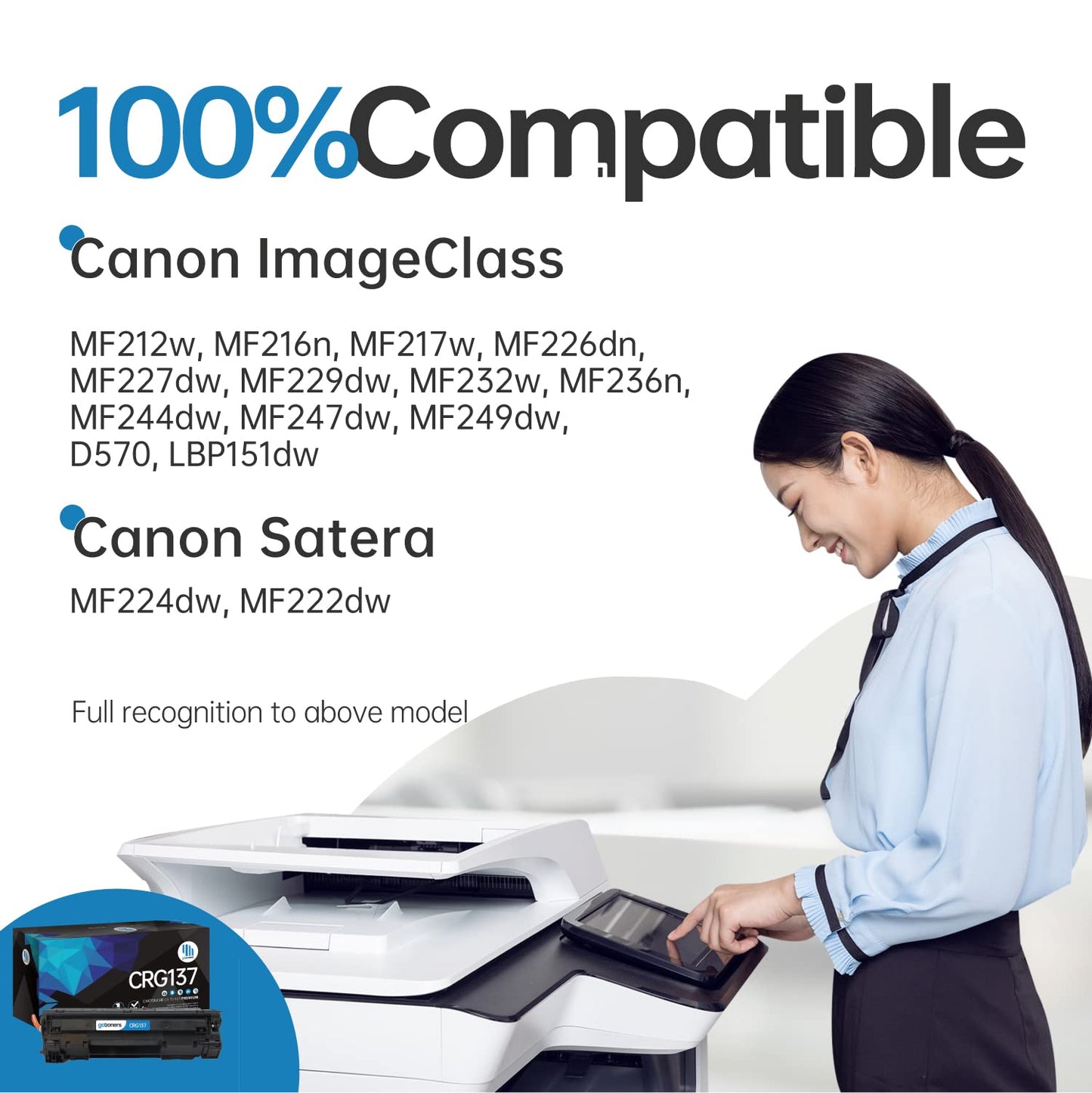 Gotoners 4PK Compatible CRG137 Toner Cartridge Canon 137 9435B001AA HE-CF283A (83A)/CF283X/CRG137 for Imageclass MF210 MF244dw MF247dw MF249dw MF217w MF216n MF227dw MF229dw MF232w MF236N D570