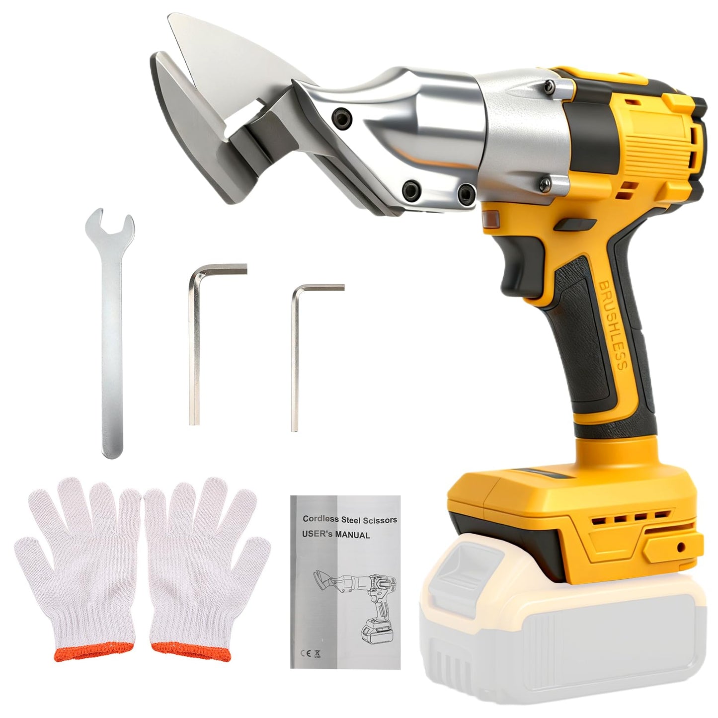 Cordless Metal Shear for DeWalt 20V Max Battery, 588N.m Electric Metal Scissors for Cutting 0-3mm Stainless Sheet, Metal, Iron, Carpet, Leather, Cardboard (Bare Tool, Without Battery)
