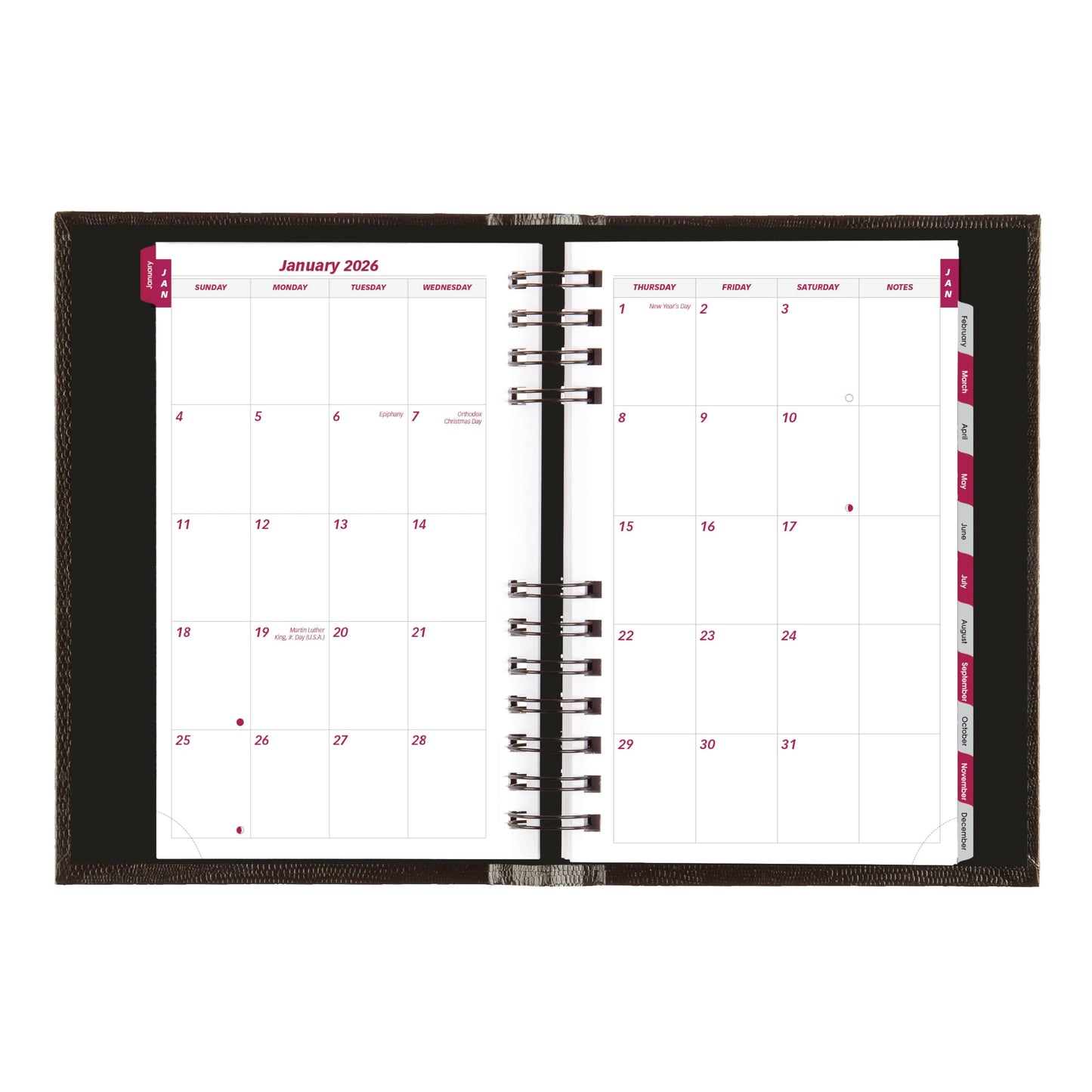 Brownline® 2026 CoilPro™ Daily/Monthly Planner, Appointment Book, 12 Months, January to December, Twin-Wire Binding, 8" x 5", Black (CB634C.BLK-26)