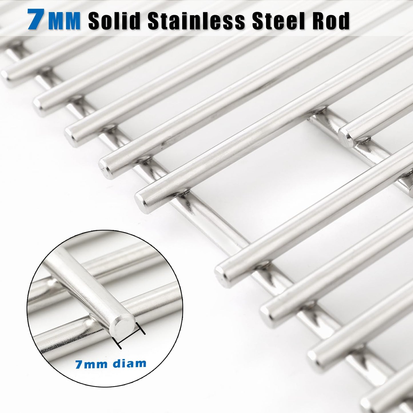 BBQSAVIOR SG57 BBQ Grates for Broil King Signet 20, 70, 90, 320 (2007 and Newer), Broil Mate, Huntington Replacement Parts 18652 Stainless Steel Cooking Grates Grids 15 inch x 12 3/4 inch, 2-Pack