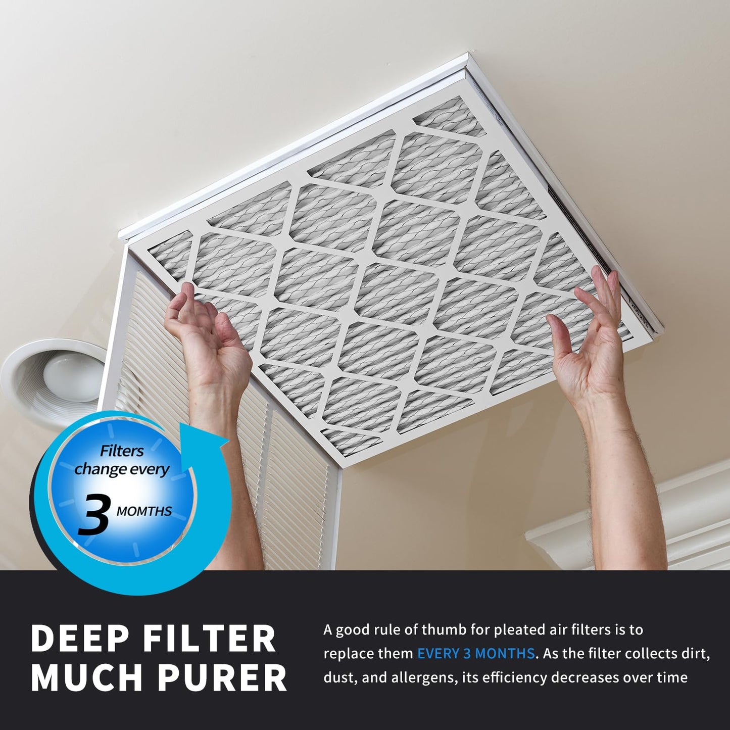 Deepure 16X25X1 MERV 11 Furnace Filter (4 Packs) - MPR 1200 FPR 7 Electrostatic Pleated Air Conditioner HVAC AC Filters
