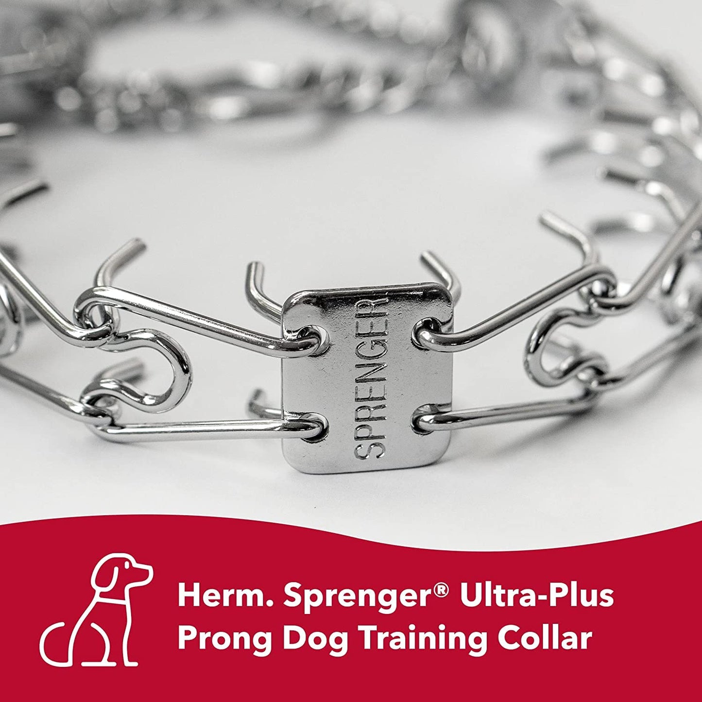 Herm Sprenger - Ultra-Plus Prong Dog Training Collar - Chrome - 3 mm x 18" Neck Size; 22" Chain Length