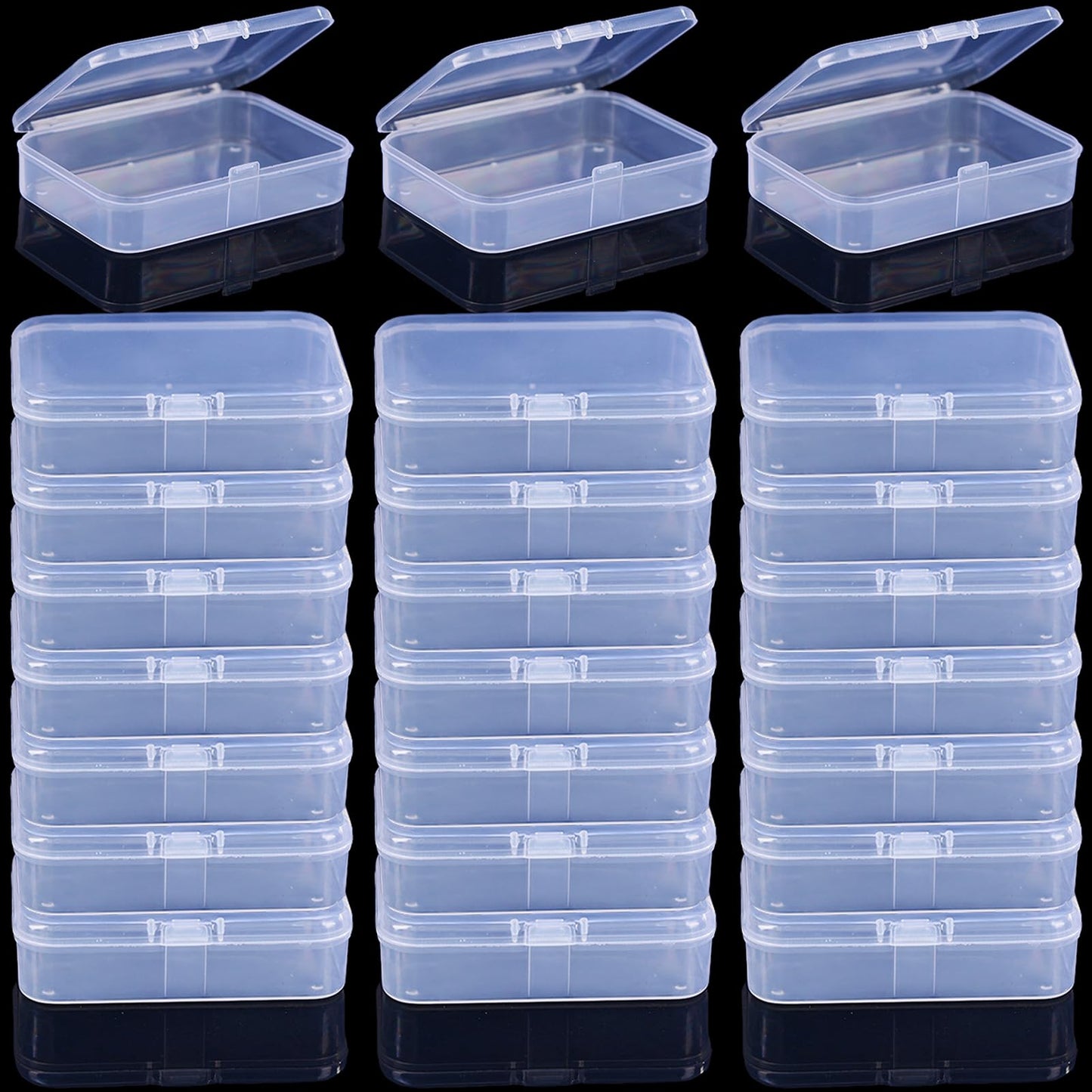 Gansita Clear Plastic Playing Card Boxes Snaps Closed Poker Gaming Playing Card Deck Cases Holder Plastic Storage Box Clear Trading Card Box Card Storage Organizer for Bank Business Card (24Pcs)