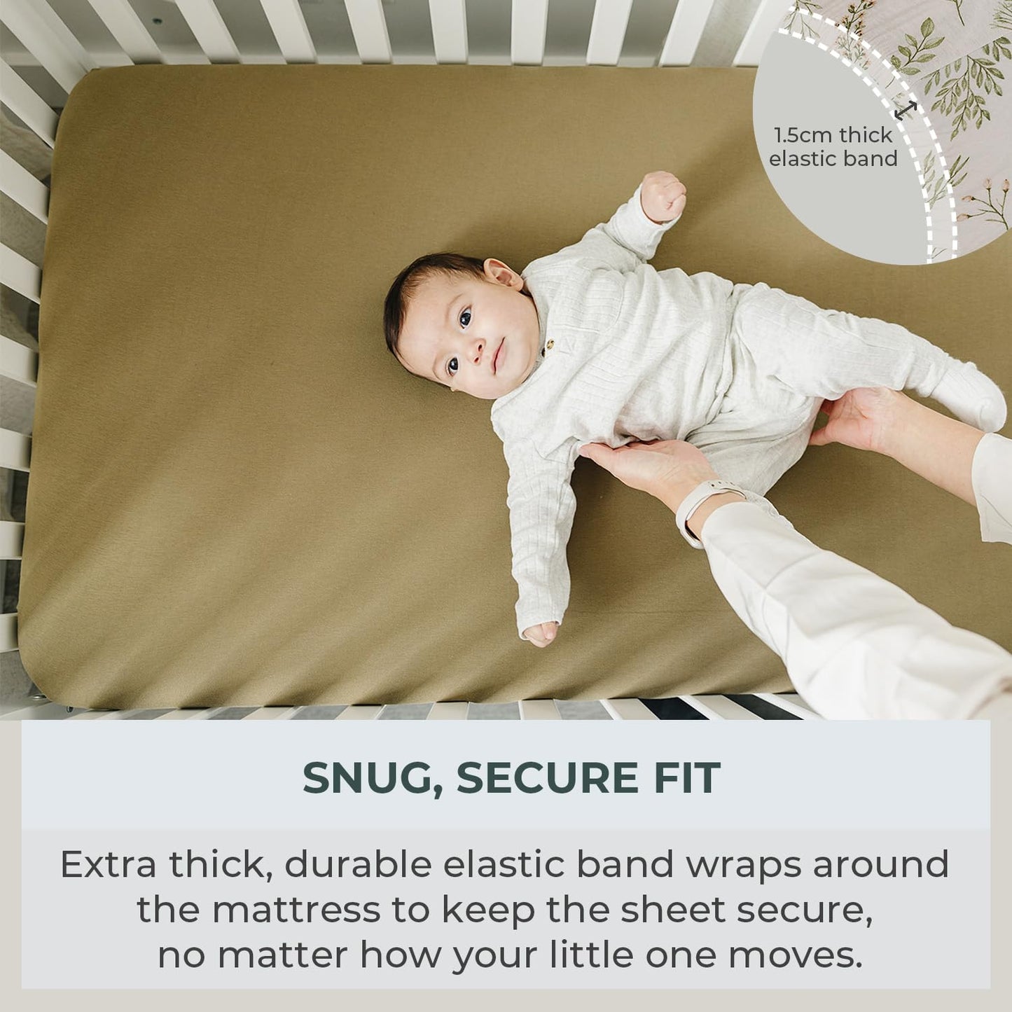 Pobibaby - 2 Pack Premium Fitted Neutral Crib Sheets for Standard Crib Mattress - Ultra-Soft Cotton Blend, Safe & Snug Fit, Stylish Gingham Crib Sheet (Khaki)