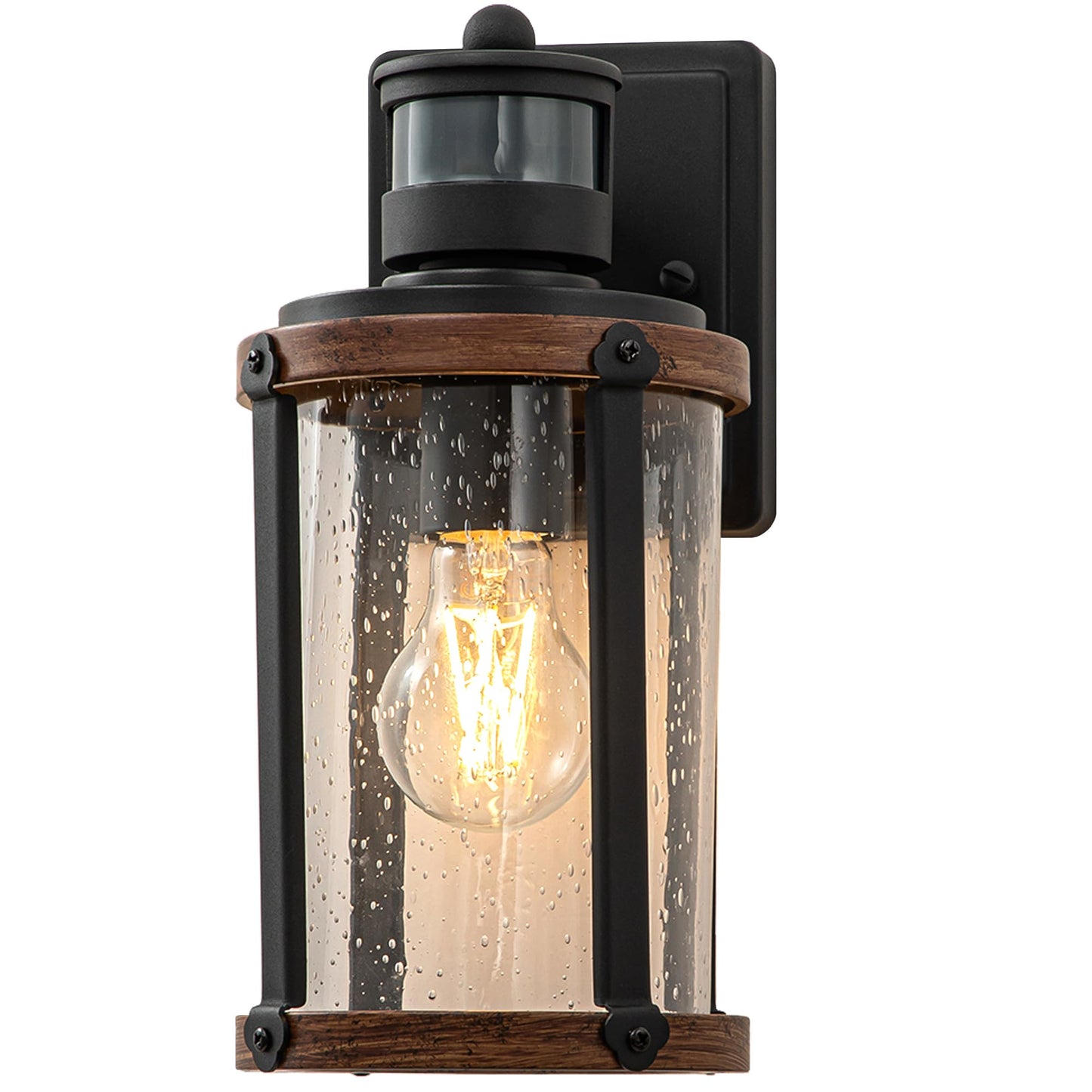 OUPAVOCS Outdoor Wall Lights for House, 3 Modes Motion Sensor Porch Lights Wall Mount, Black Dusk to Dawn Exterior Light Fixture, Outside Wall Sconce for Garage, Patio, 2-Pack(Bulb Included)