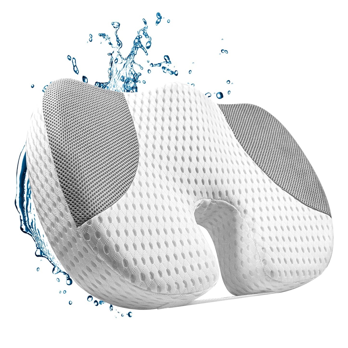Idle Hippo Hot Tub Booster Seat, 4D Air Mesh Weighted Hot Tub Pillow with Powerful Non-Slip Suction Cups, Ergonomic Booster Cushion, Quick Dry Spa Pillow Hot Tub Accessories for Adults Indoor Outdoor