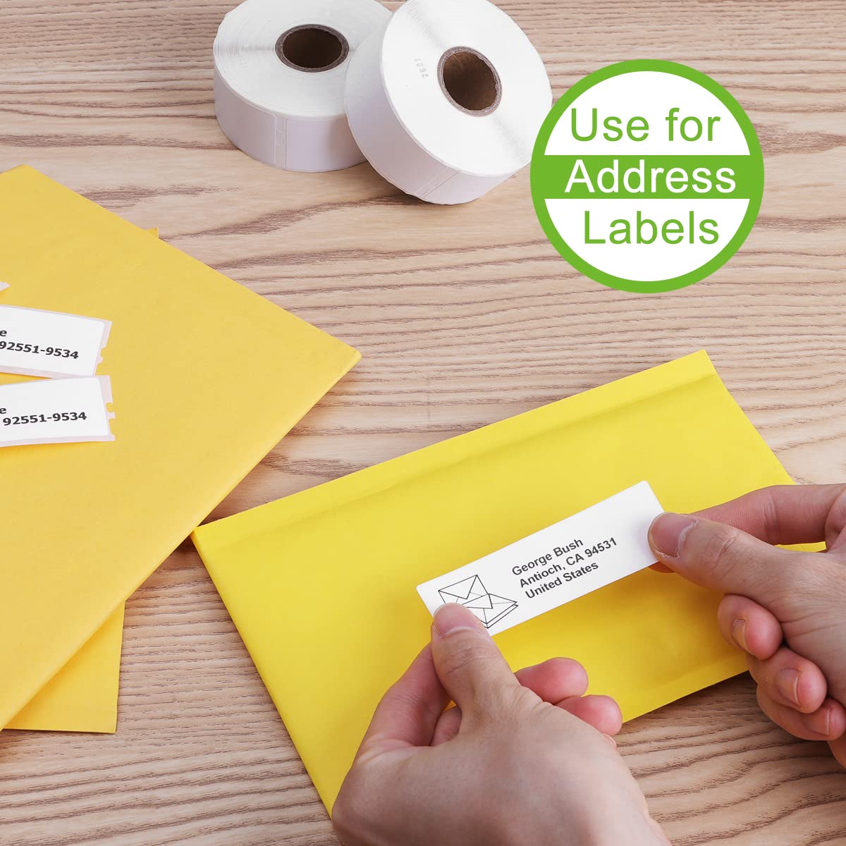 MarkDomain 30252 Compatible with DYMO 30252 1-1/8" x 3-1/2" (28 x 89 mm) Return Address Barcode Shipping Labels, Work with DYMO Label Writer 450, 450 Turbo, 4XL Label Printers, White, 10 Rolls of 350