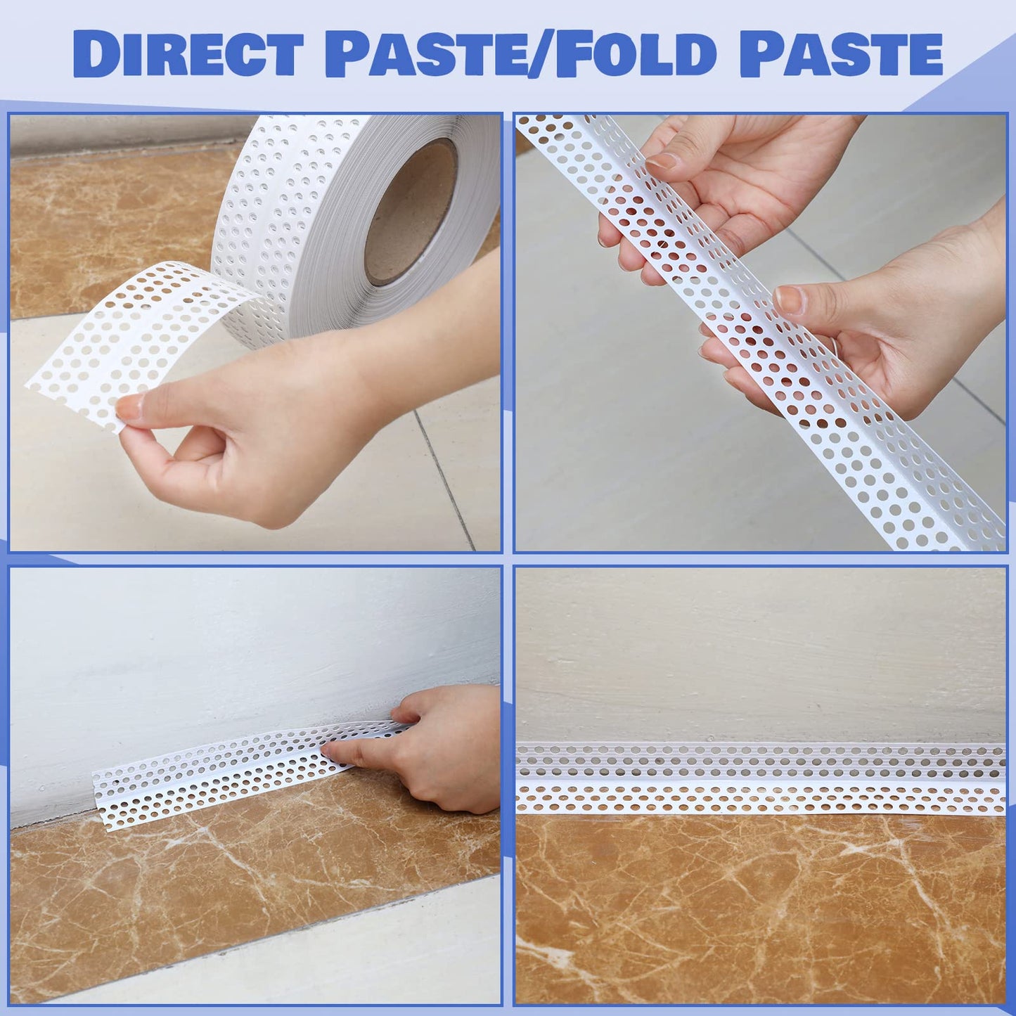 Drywall Joint Tape 2" x 132' PVC Multipurpose Self Adhesive Joint Tape Drywall Corner Line Wall Crack Self Adhesive and Patch for Inside and Outside Corner Bead, Ceiling Wall Crack Filling