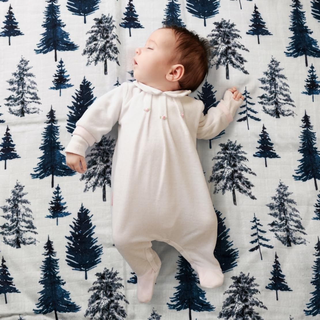 3 Pack Baby Muslin Swaddle Blankets Gender Neutral Large Swaddles for Newborn Baby Boys or Girls Light Receiving Blankets Newborn Infant Essentials for Mom (Woodland)