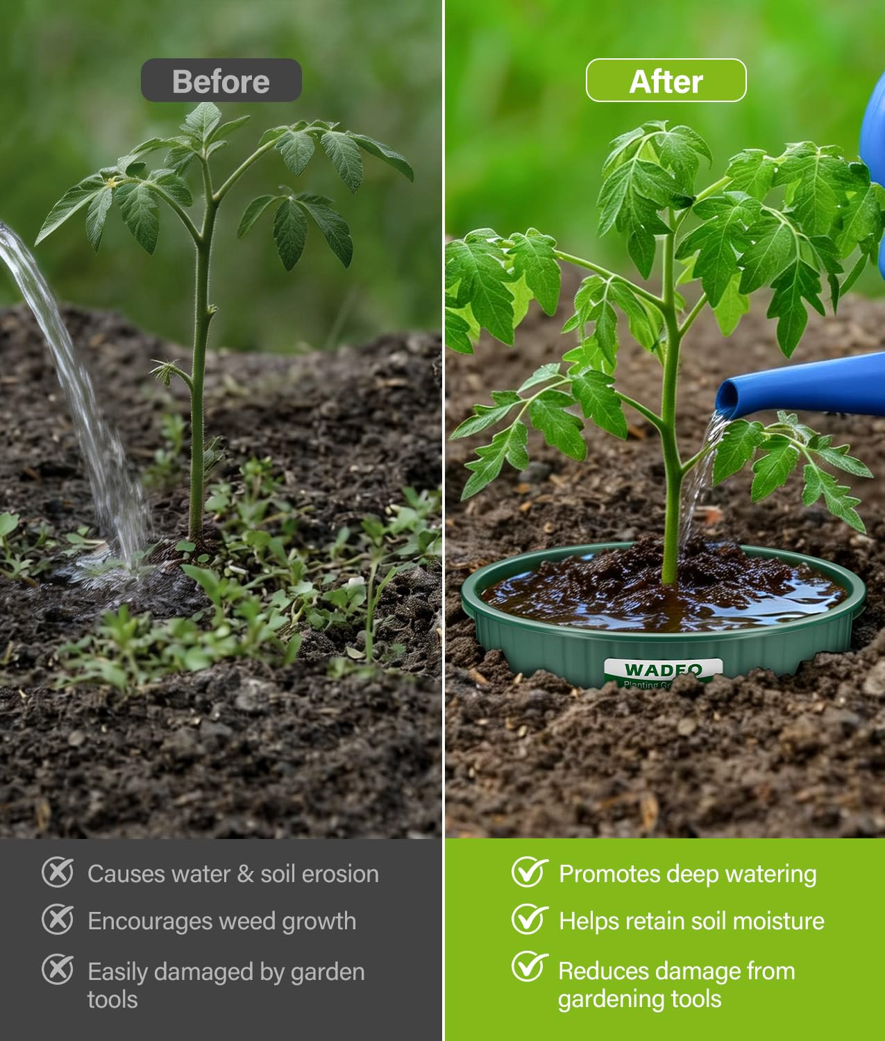 WADEO 17.78cm/7in Planting Grow Rings, 12 PCS Plant Rings for Outdoor Plants, Perfect for Deep Root Watering Veggies Herbs Vegetable and Flowers