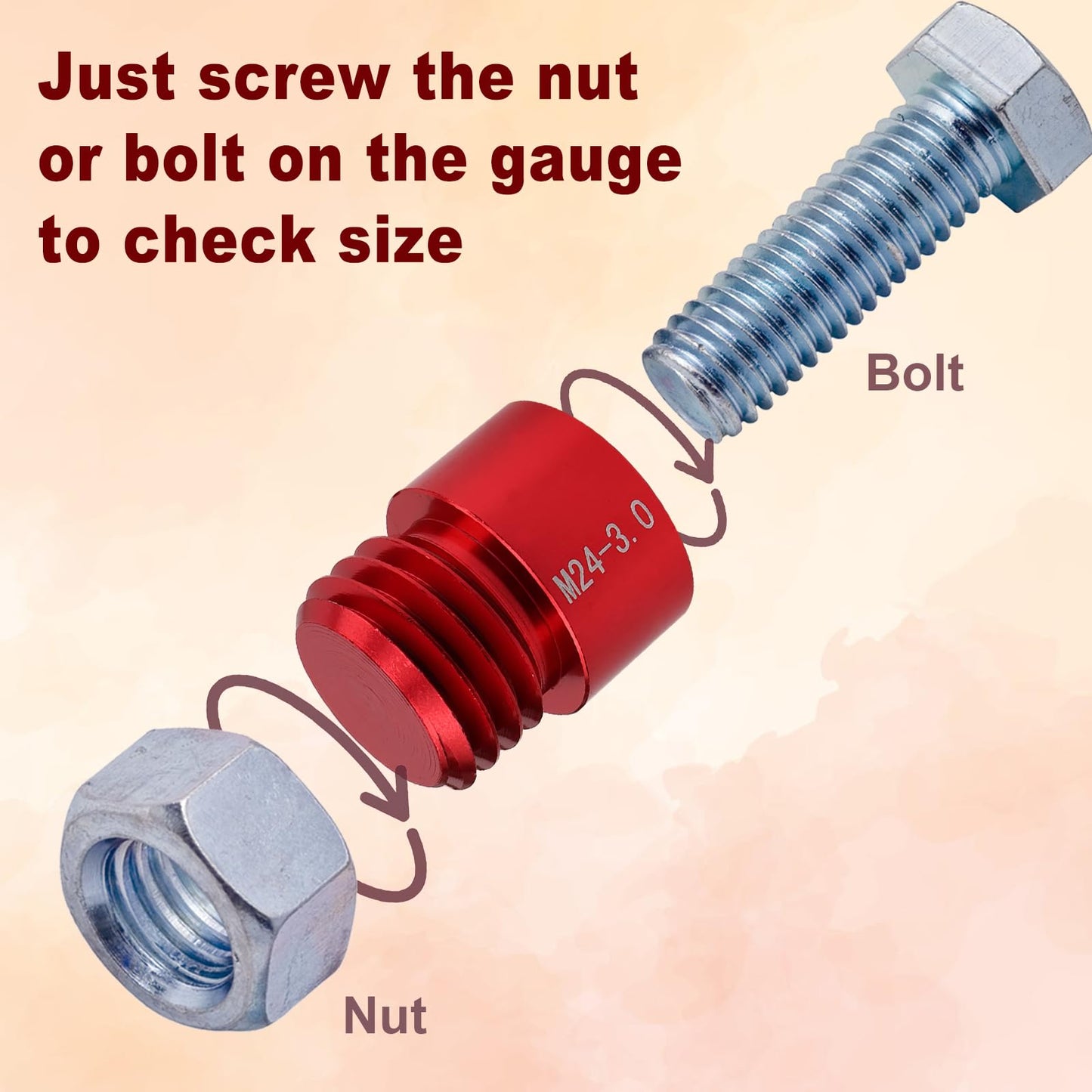 44pcs Nut and Bolt Thread Checker, Thread Gauge for Tricky Areas, 23 Inch & 21 Metric Sizes, Suitable for Inspecting Fixed Bolts or Threaded Holes, Bolt and Nut Identifier Gauge Tool Box