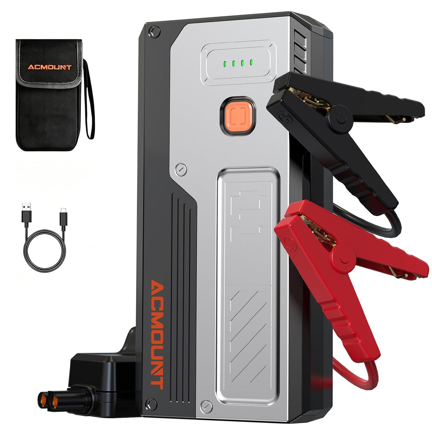 Acmount 5000A Car Jump Starter, 12V Battery Booster Pack for Up to 10.0L Gas & 8.0L Diesel Engines, Portable Jump Box with Smart Safe Jumper Cables, Power Bank, Car Emergency Kit