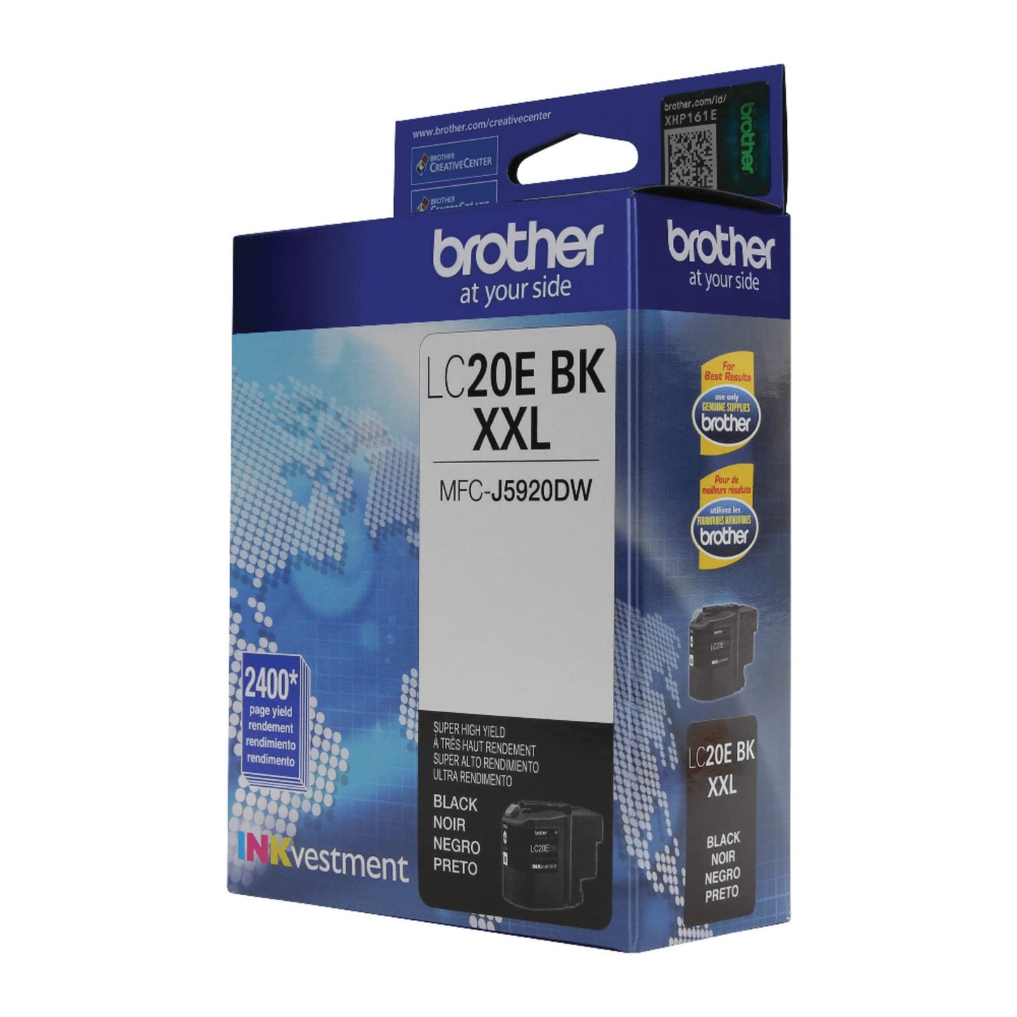 Brother Genuine LC20EBKS Super High-Yield Black Ink Cartridge, Higher Yield for Value, Original Ink Replacement Cartridge, Ink for Brother Inkjet Printer MFC-J985DW