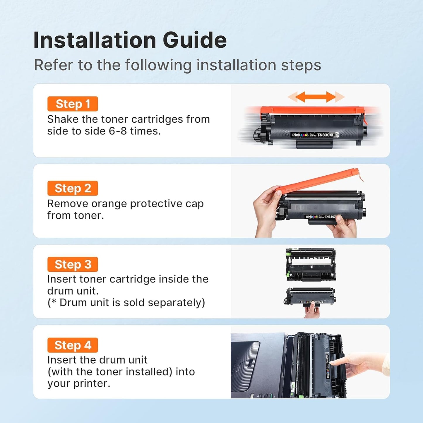E-Z Ink TN830XL Toner Cartridge Replacement for Brother TN830 TN 830 XL Toner Cartridges Compatible for Brother DCP-L2640DW HL-L2460DW HL-L2480DW HL-L2400D HL-L2405W MFC-L2820DW Printer (2 Black)