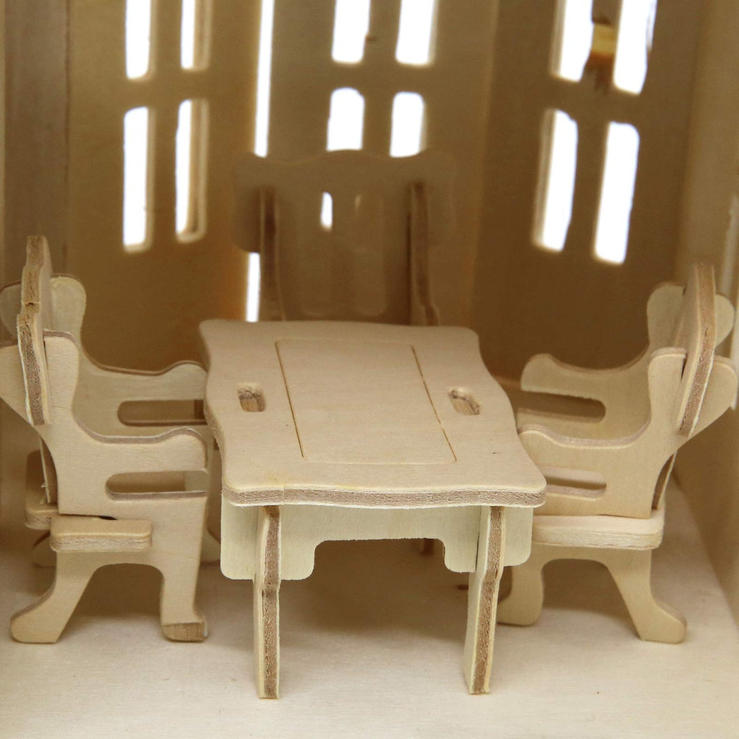 CUTEROOM 3D Wooden Puzzle House, Gothic House 3D Stereo Wooden Puzzles DIY Dollhouse Miniature Kit for Adults - Wooden Model Kit with Furniture -Adult Interactive Puzzle Toy Set
