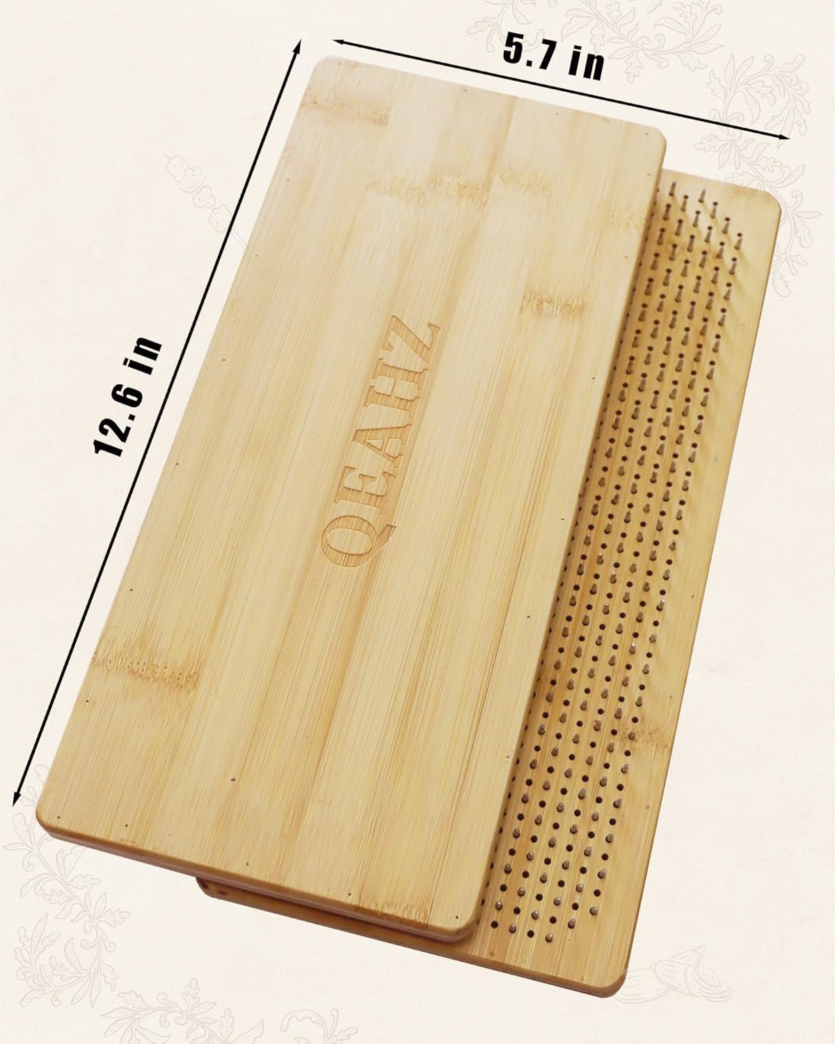QEAHZ Sadhu Board for Beginners,Nail Boards for feet, Wooden Yoga Board for Acupressure and Meditation, Acupuncture Foot Massage- 8mm, Large Size