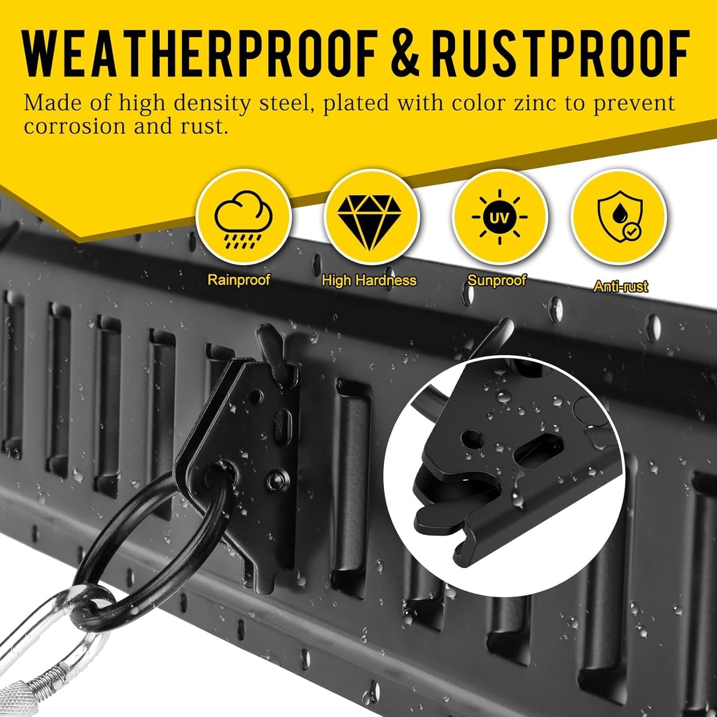 20 Pcs Black E-Track O Ring, Steel E Track Tie Down Anchors Secure for Trailers Flatbeds Pickup Trucks