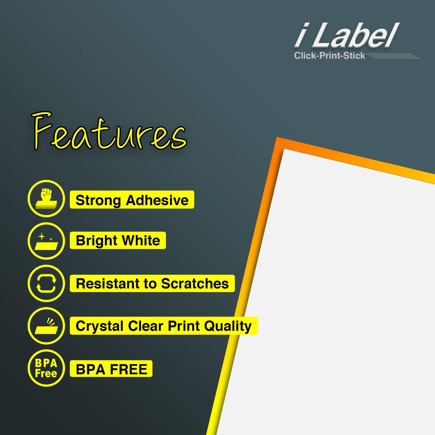 8.5" x 11" Full Sheet Sticker Paper for Laser & Inkjet Printers[300 Sheets,300 Labels]