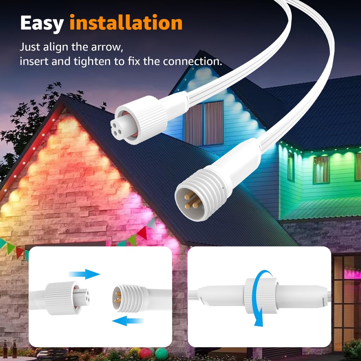 Norward Cable for Govee Permanent Outdoor Lights, IP68 Waterproof Power Cord, Compatible with Govee H705A H705B H705C and Other Outdoor Lighting Systems (16FT)