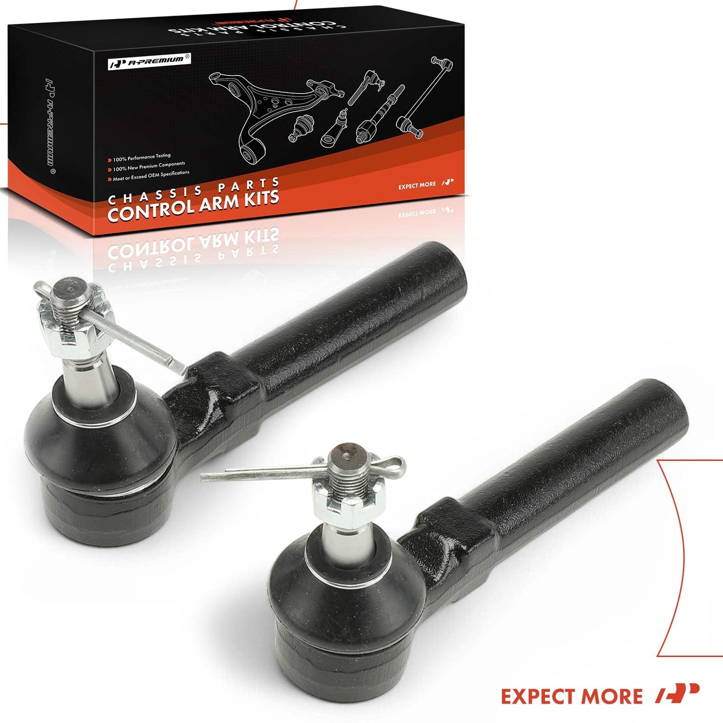 A-Premium 2 x Front Outer Tie Rod Ends, Compatible with Dodge Grand Caravan 2008-2020 & Chrysler Town & Country 2008-2016 & Volkswagen Routan 2009-2014 & Ram C/V CV 2012-2015