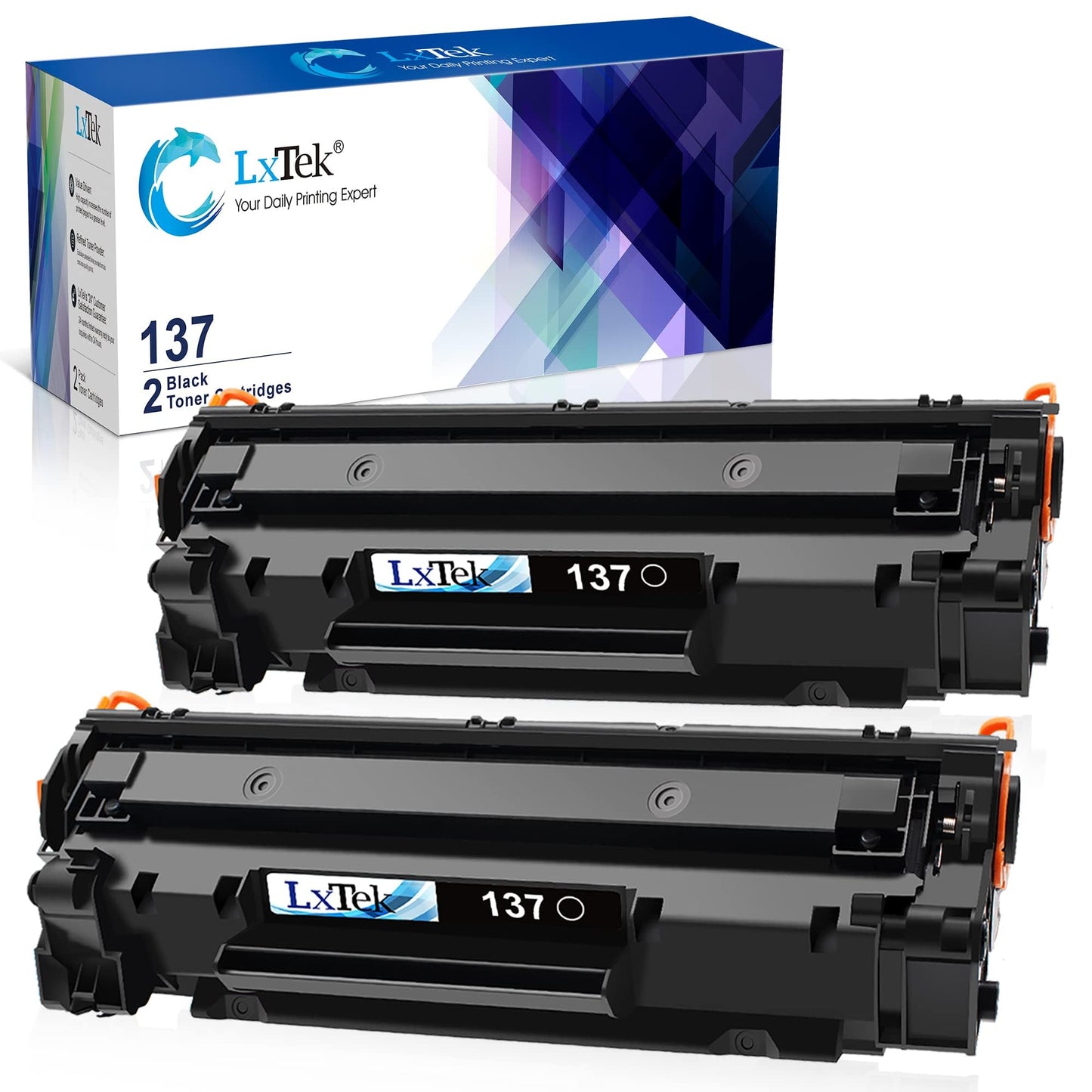 LxTek Compatible Toner Cartridge Replacement for Canon 137 Black Toner Cartridge 137 CRG137 to Use with Imageclass D570 MF232w MF242dw MF240 MF230 MF216n MF236n(2 Pack, 137 Black)
