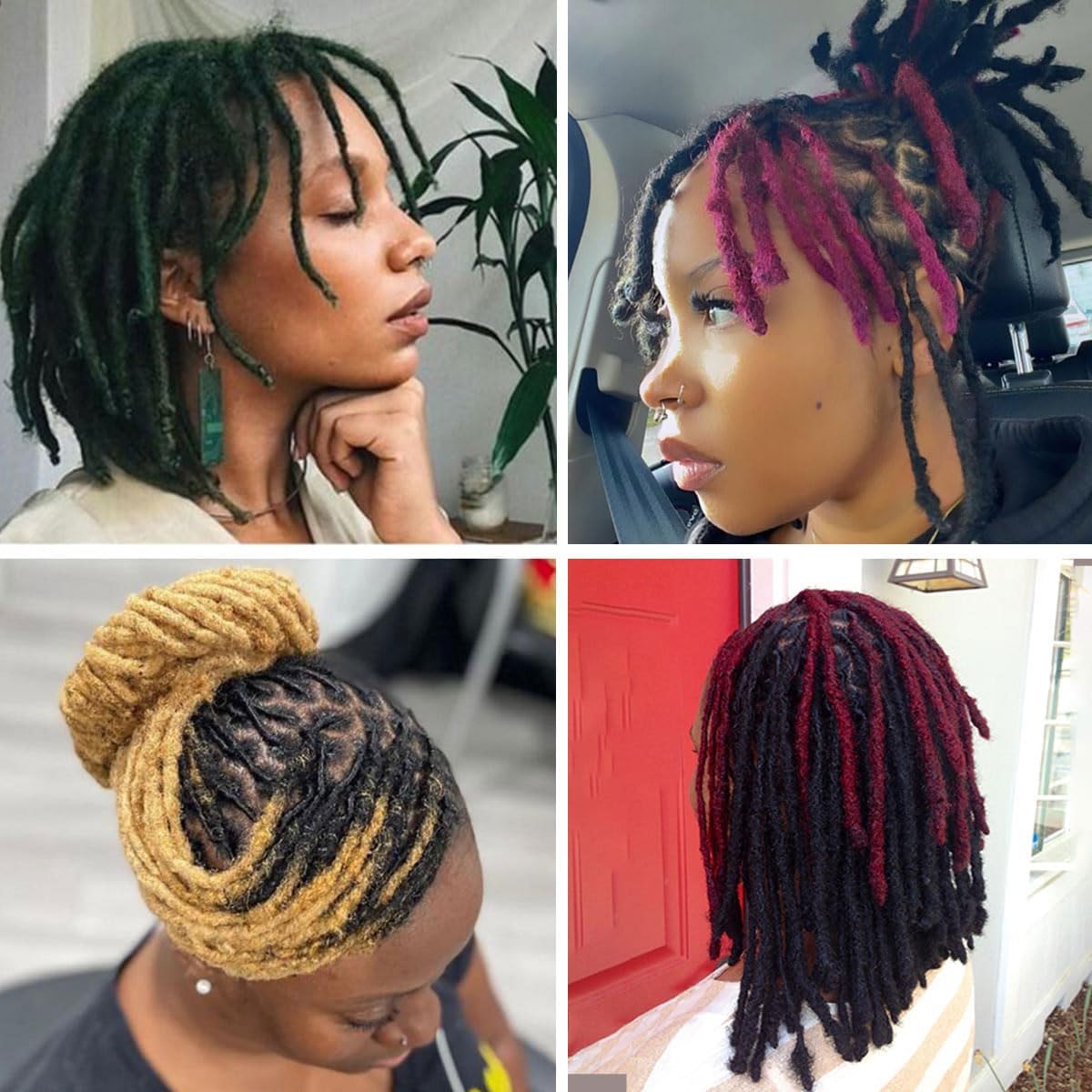 Lounoke 8 Inch 40 Strands Loc Extensions Human Hair, 0.6cm Pencle Size Dreadlock Extensions Human Hair for Women Men Full Handmade Permanent Dreads Locs(Natural Black)