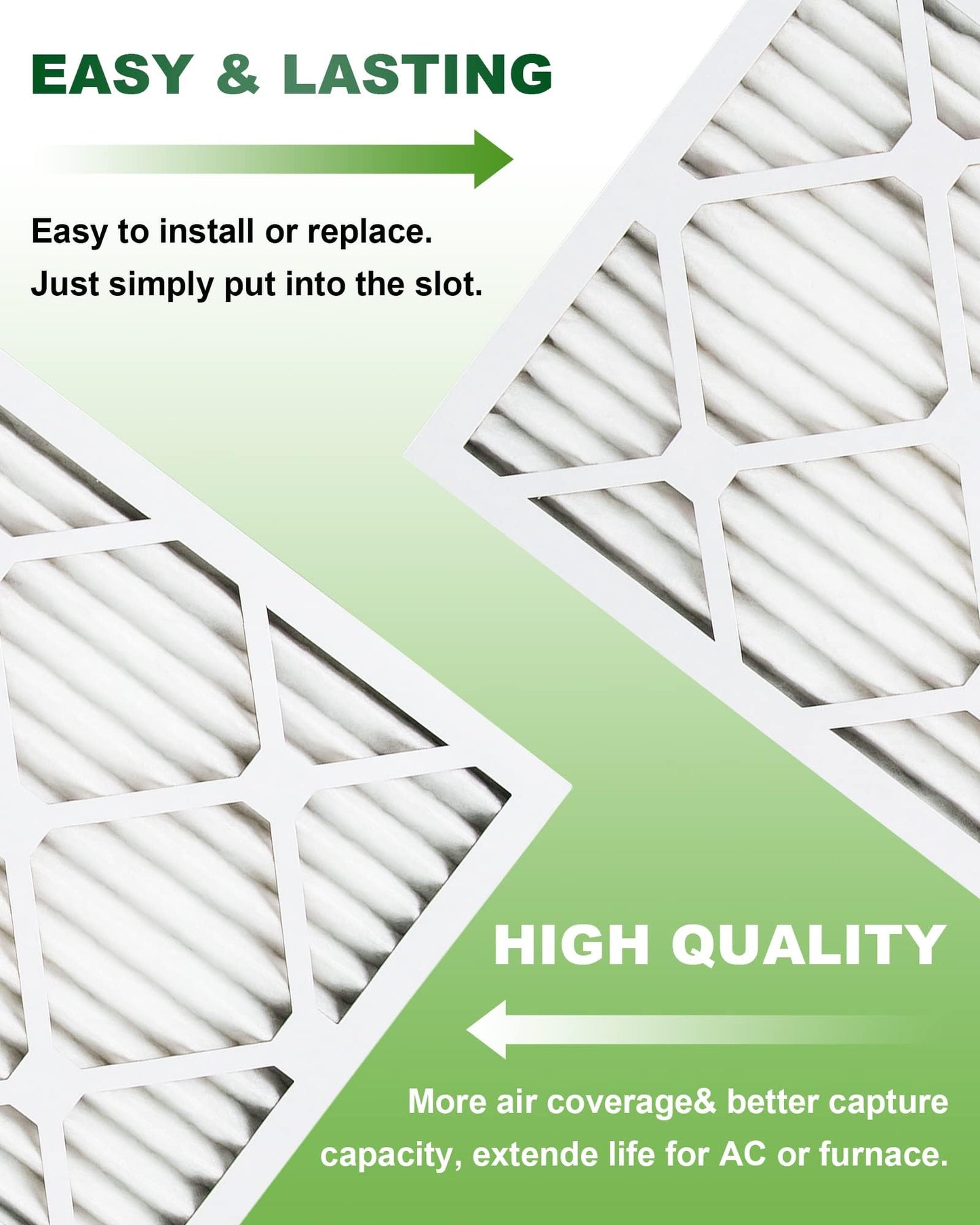 BOOGUAN Filters 16x20x1 MERV 13 Air Filters Pleated HVAC AC Furnace Filters (6-Pack)