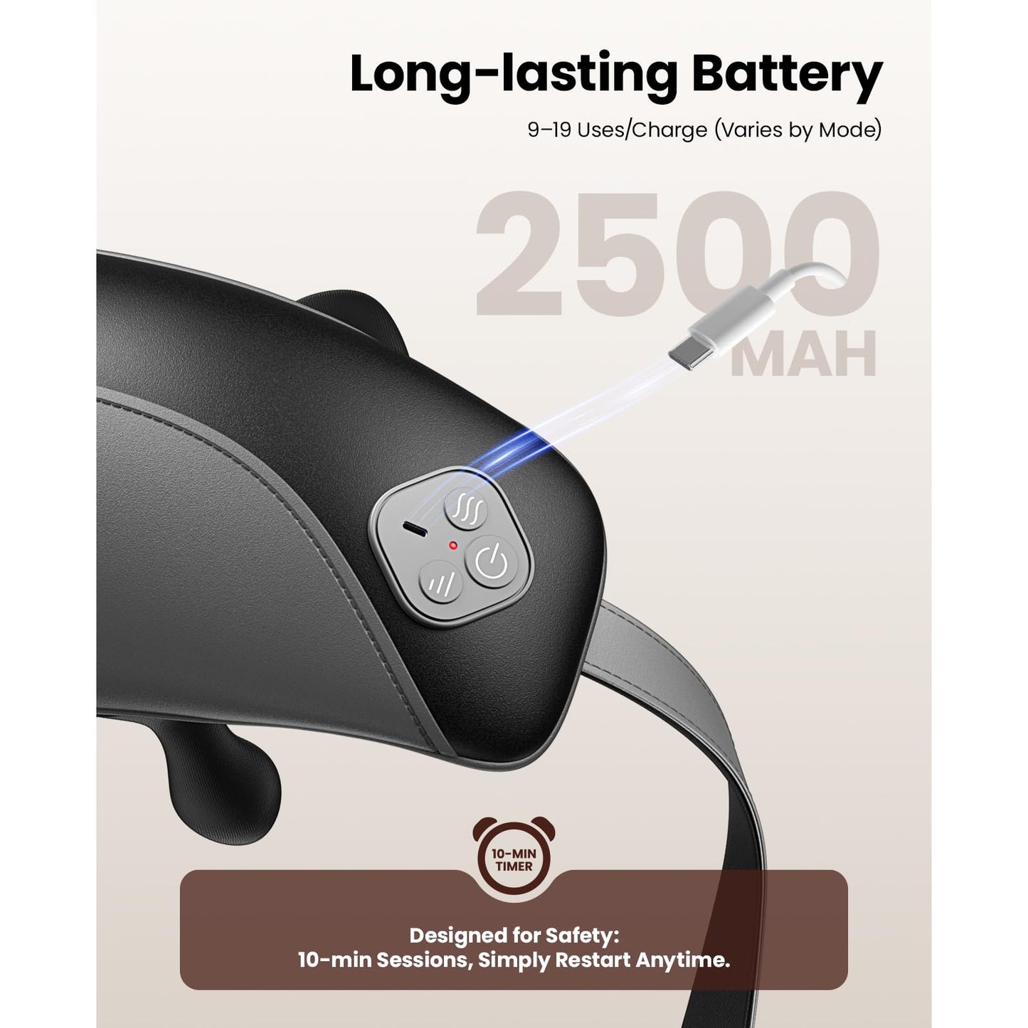 BOB AND BRAD Cordless Neck Shoulder Massager Neck Back Massager Pillow for Neck, Back, Gifts for Men Women Mom Dad